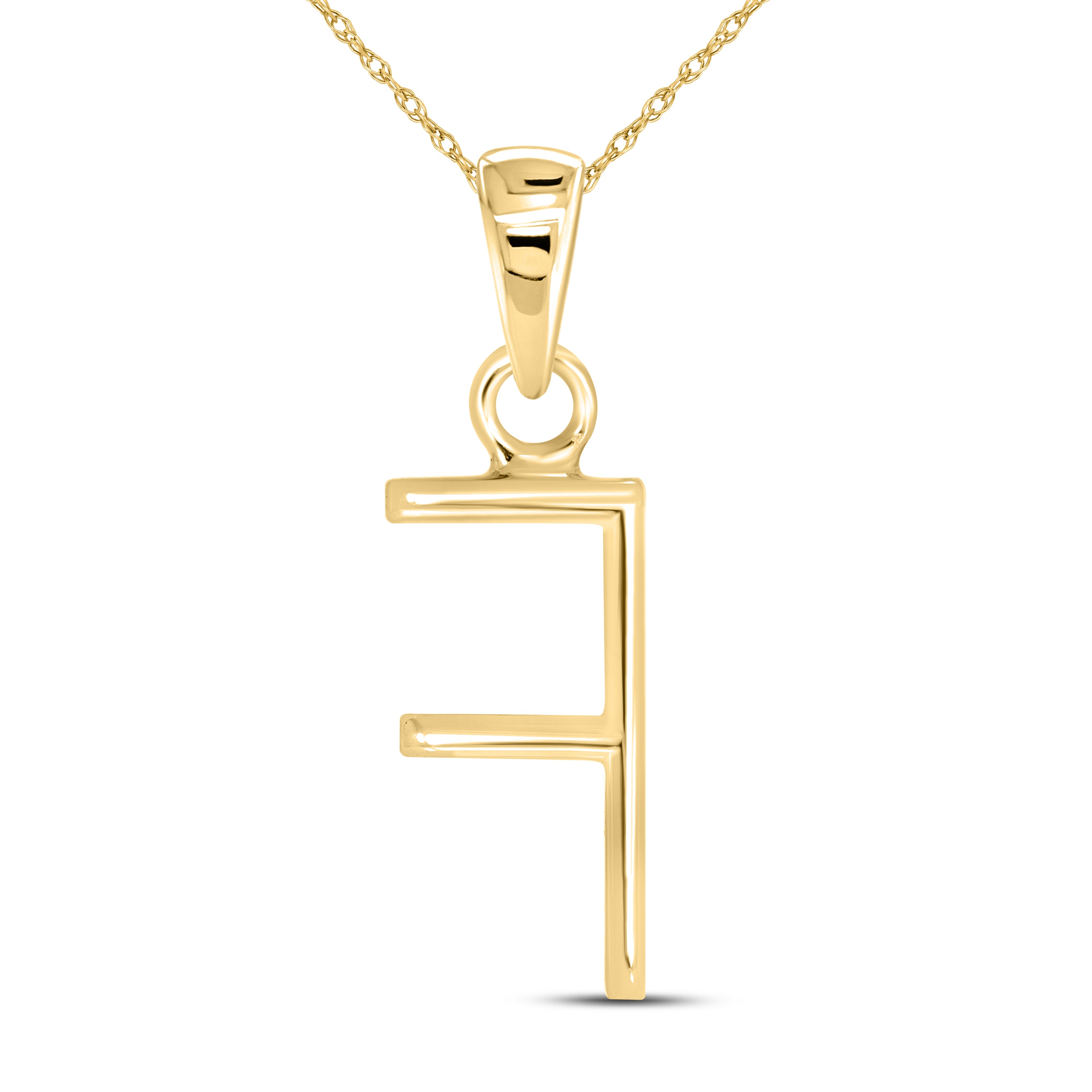 10KT Yellow Gold 0.07 CTW DIAMOND INITIAL F