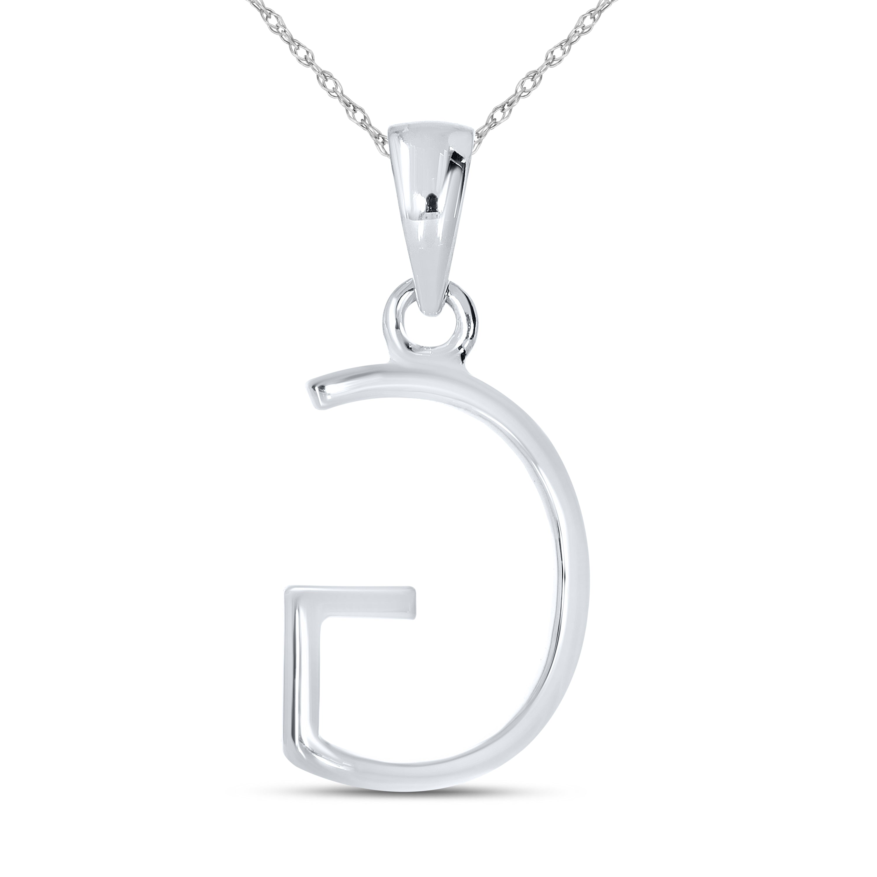 10KT White Gold 0.1 CTW DIAMOND INITIAL G