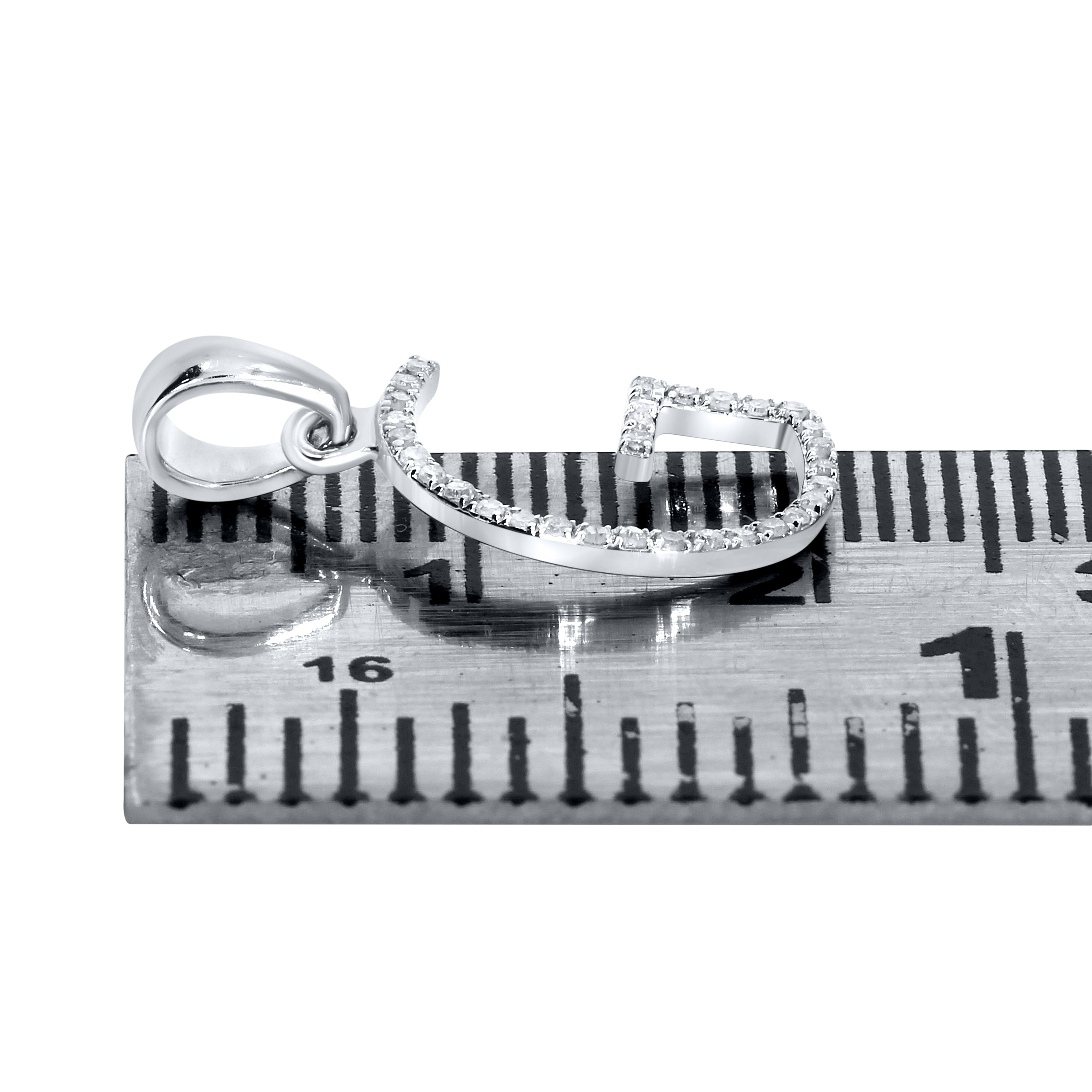 10KT White Gold 0.1 CTW DIAMOND INITIAL G
