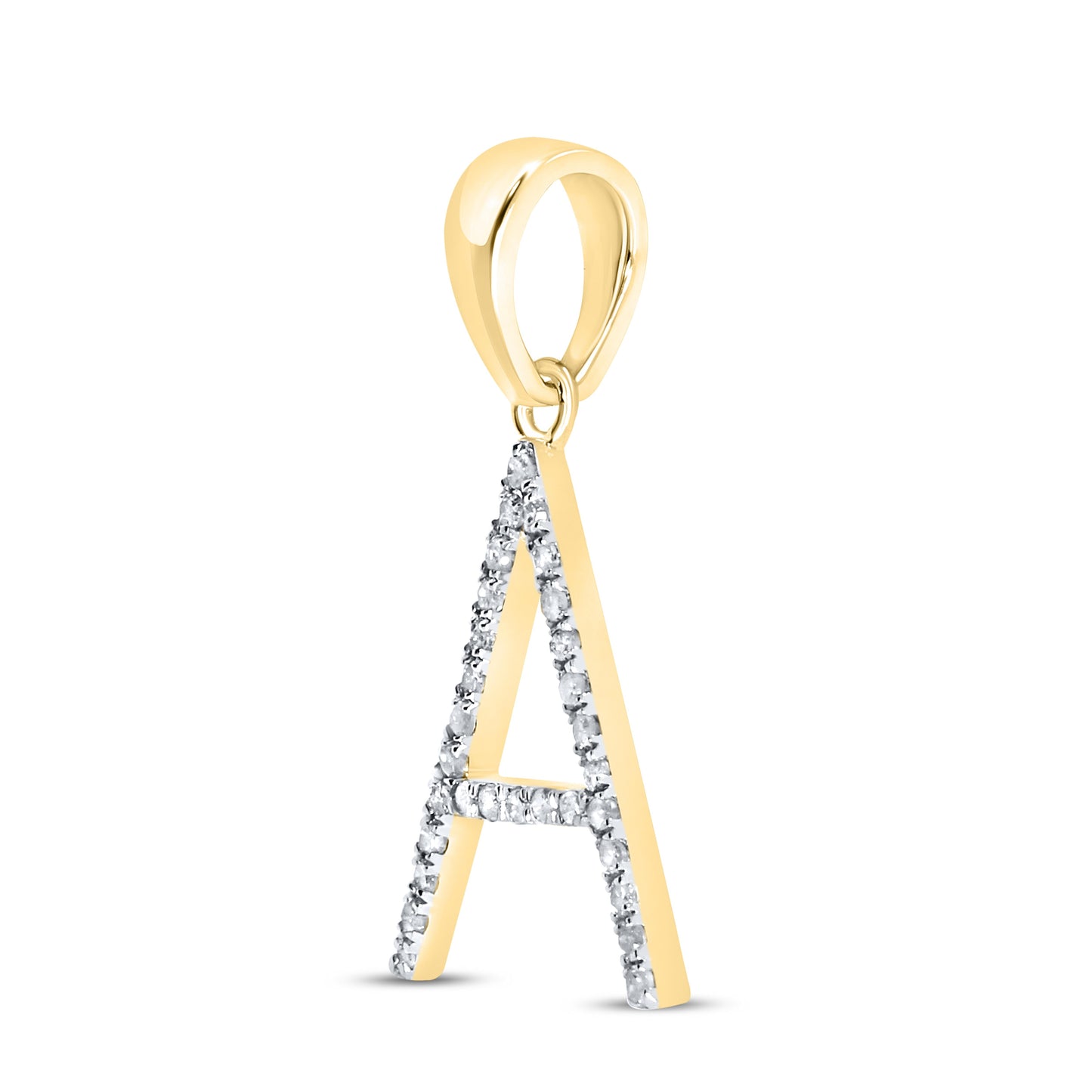 10K YELLOW GOLD DIAMOND INITIAL A 0.09 CTW