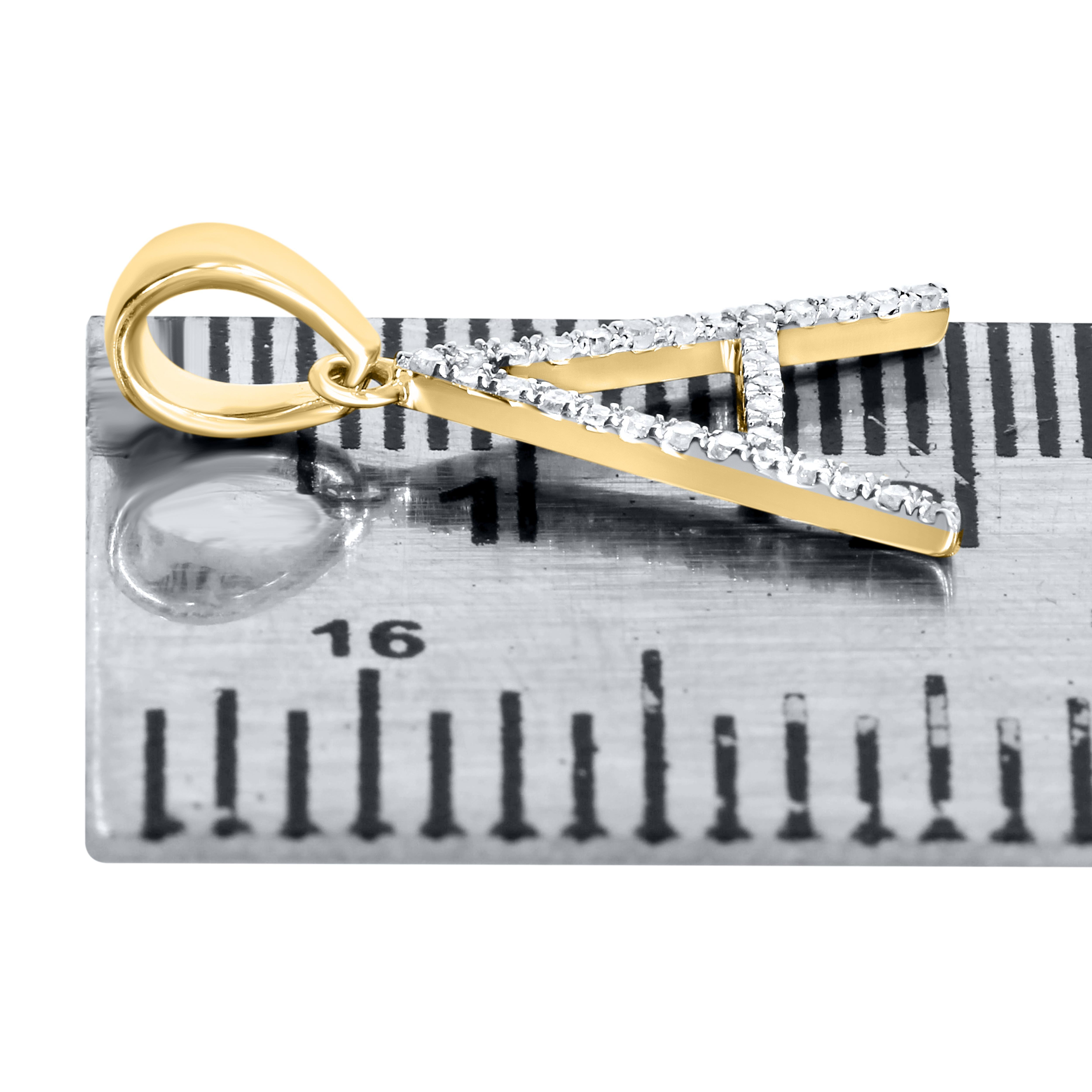 10KT YELLOW GOLD 0.09 CTW DIAMOND INITIAL A