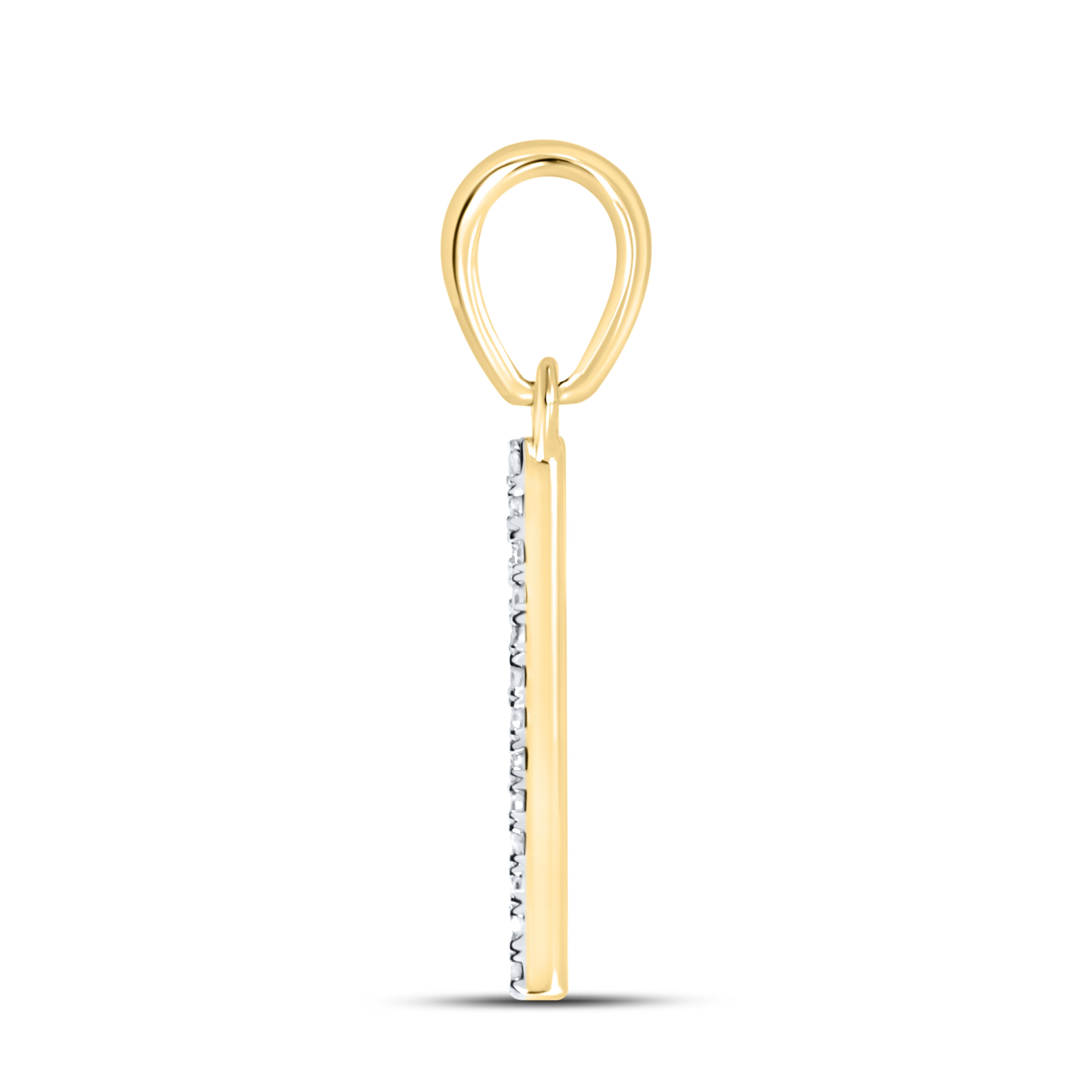 10KT YELLOW GOLD 0.09 CTW DIAMOND INITIAL A