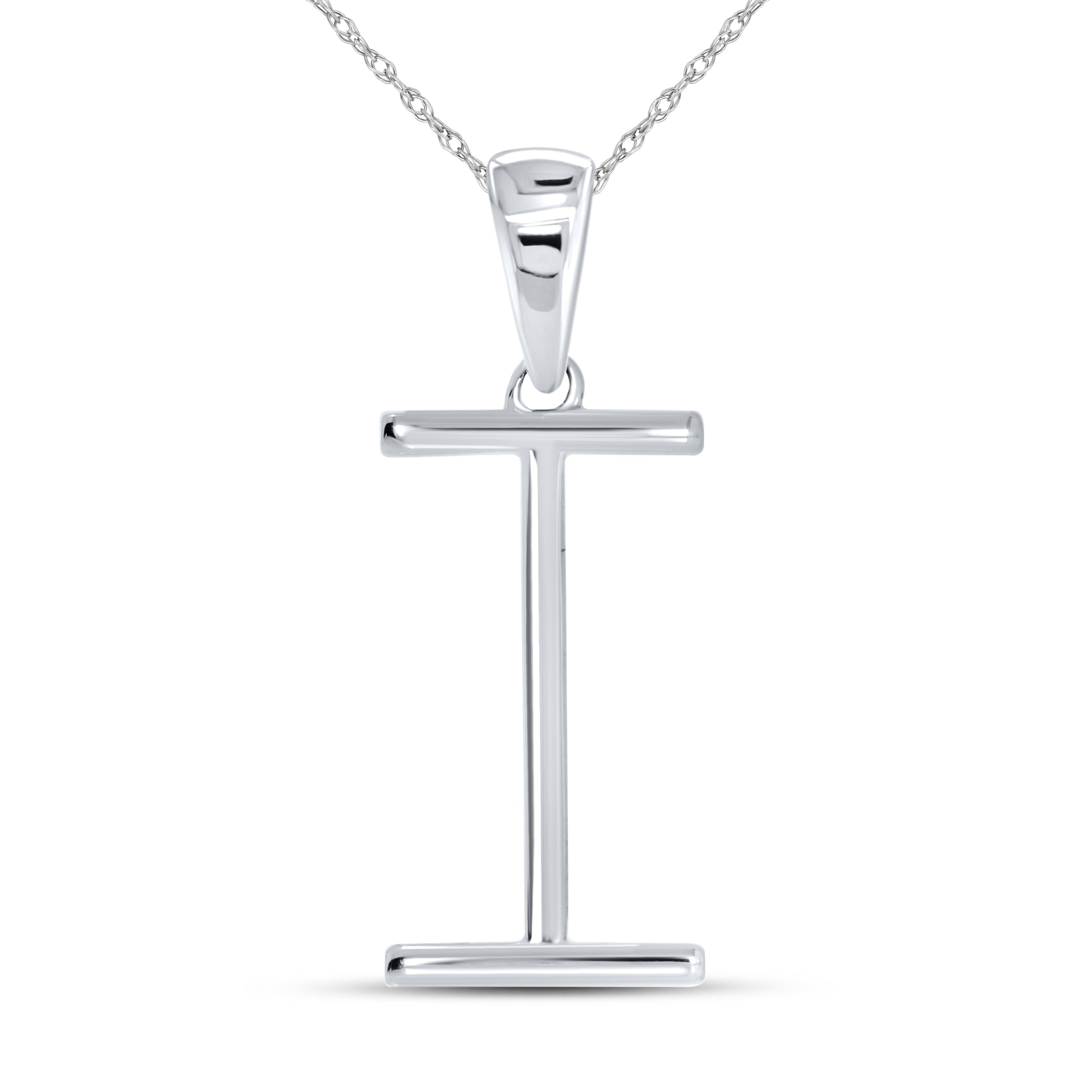 10KT White Gold 0.08CTW DIAMOND INITIAL I