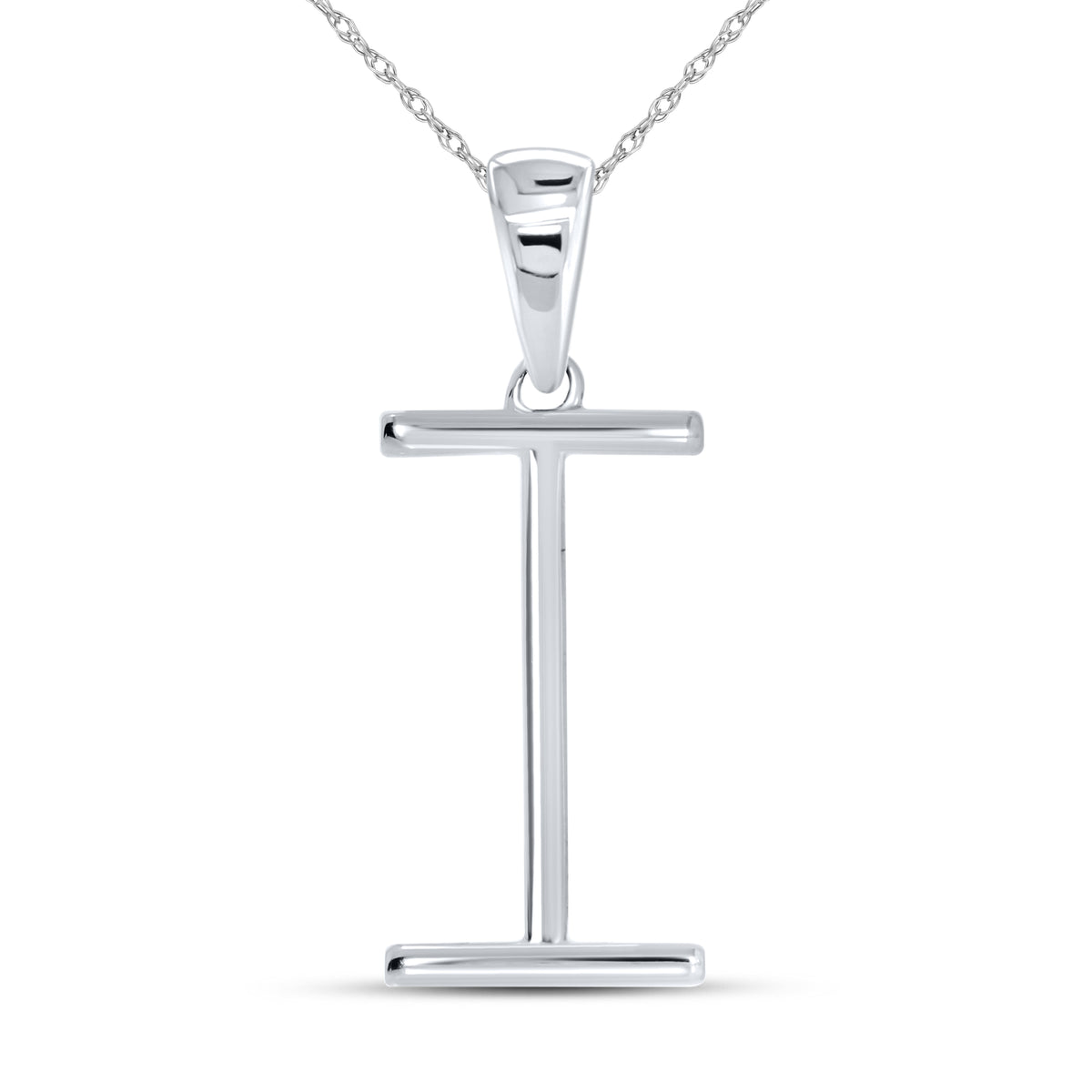 10KT White Gold 0.08CTW DIAMOND INITIAL I
