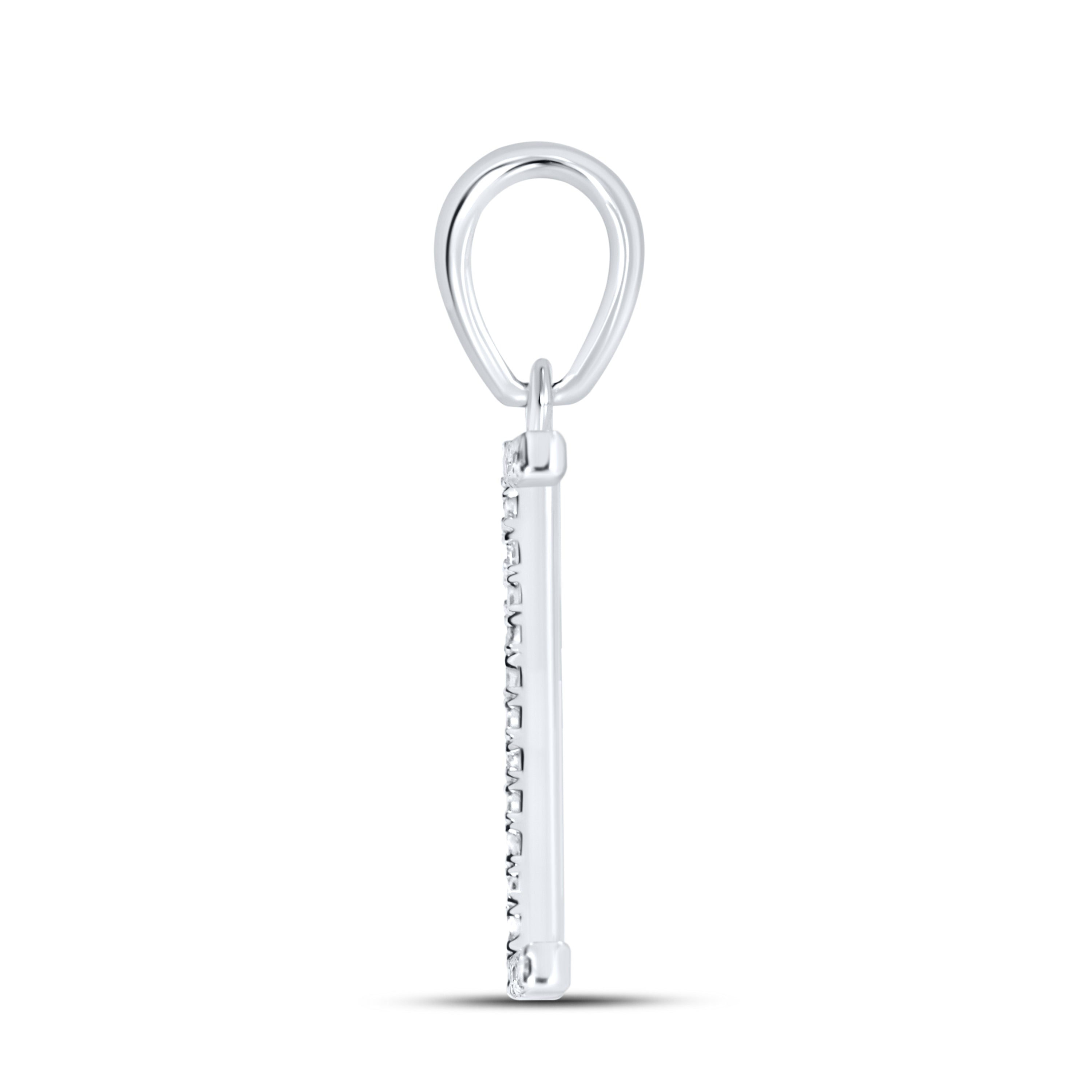 10KT White Gold 0.08CTW DIAMOND INITIAL I