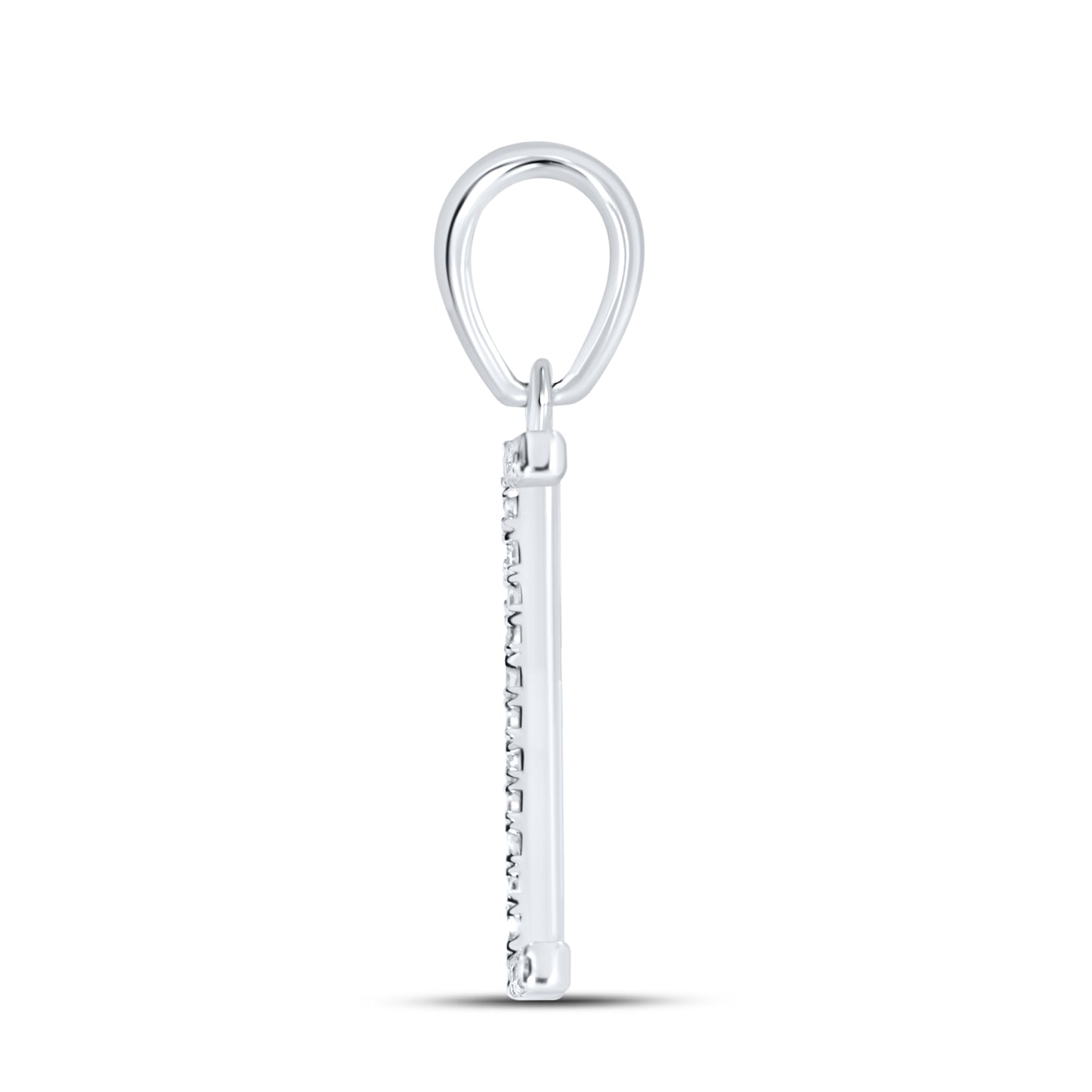 10KT White Gold 0.08CTW DIAMOND INITIAL I