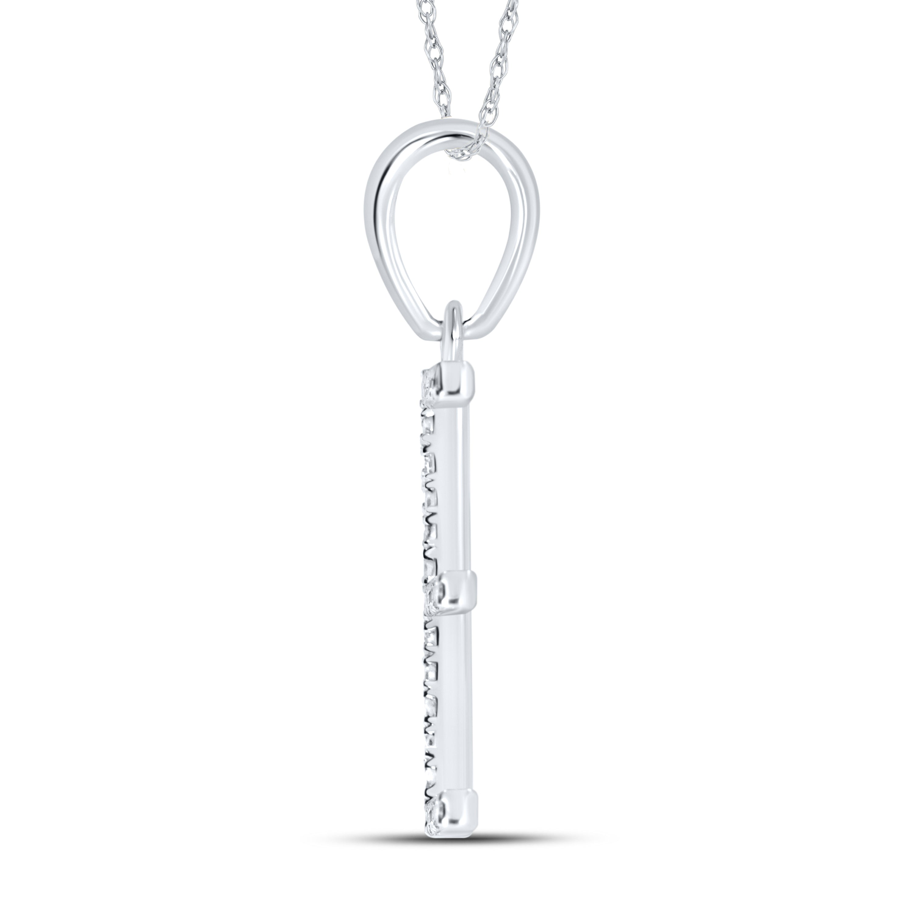 10KT White Gold 0.08CTW DIAMOND INITIAL I