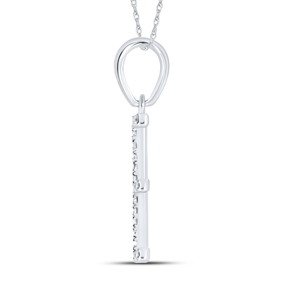 10KT White Gold 0.08CTW DIAMOND INITIAL I