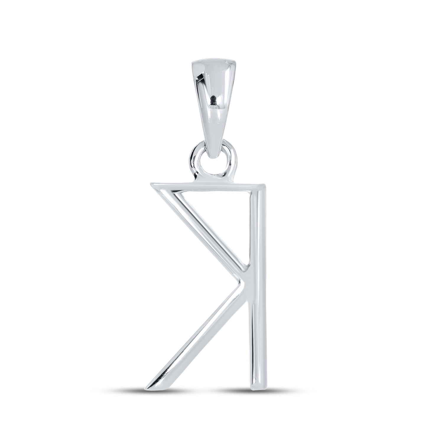 10KT White Gold 0.09 CTW DIAMOND INITIAL K