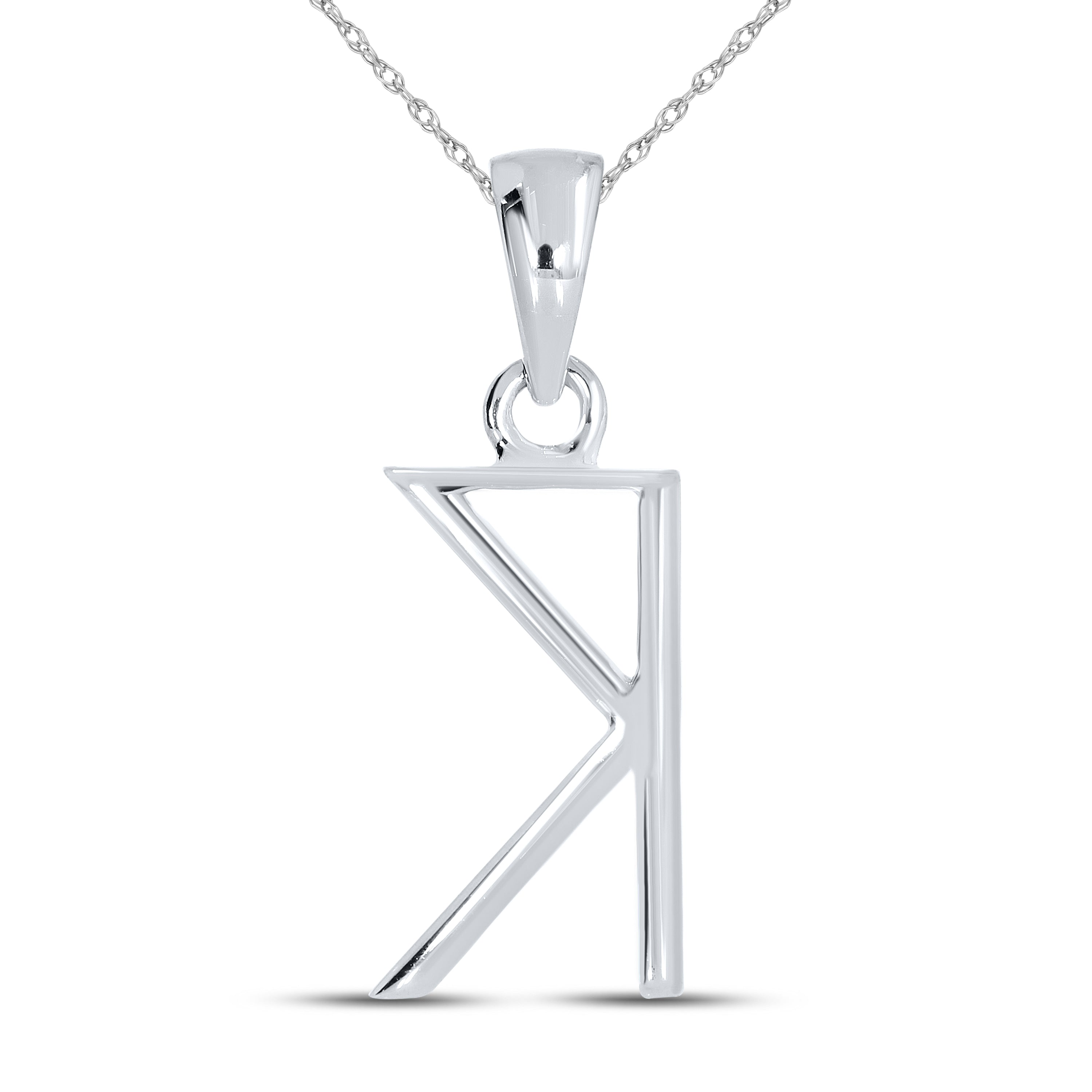 10KT White Gold 0.09 CTW DIAMOND INITIAL K