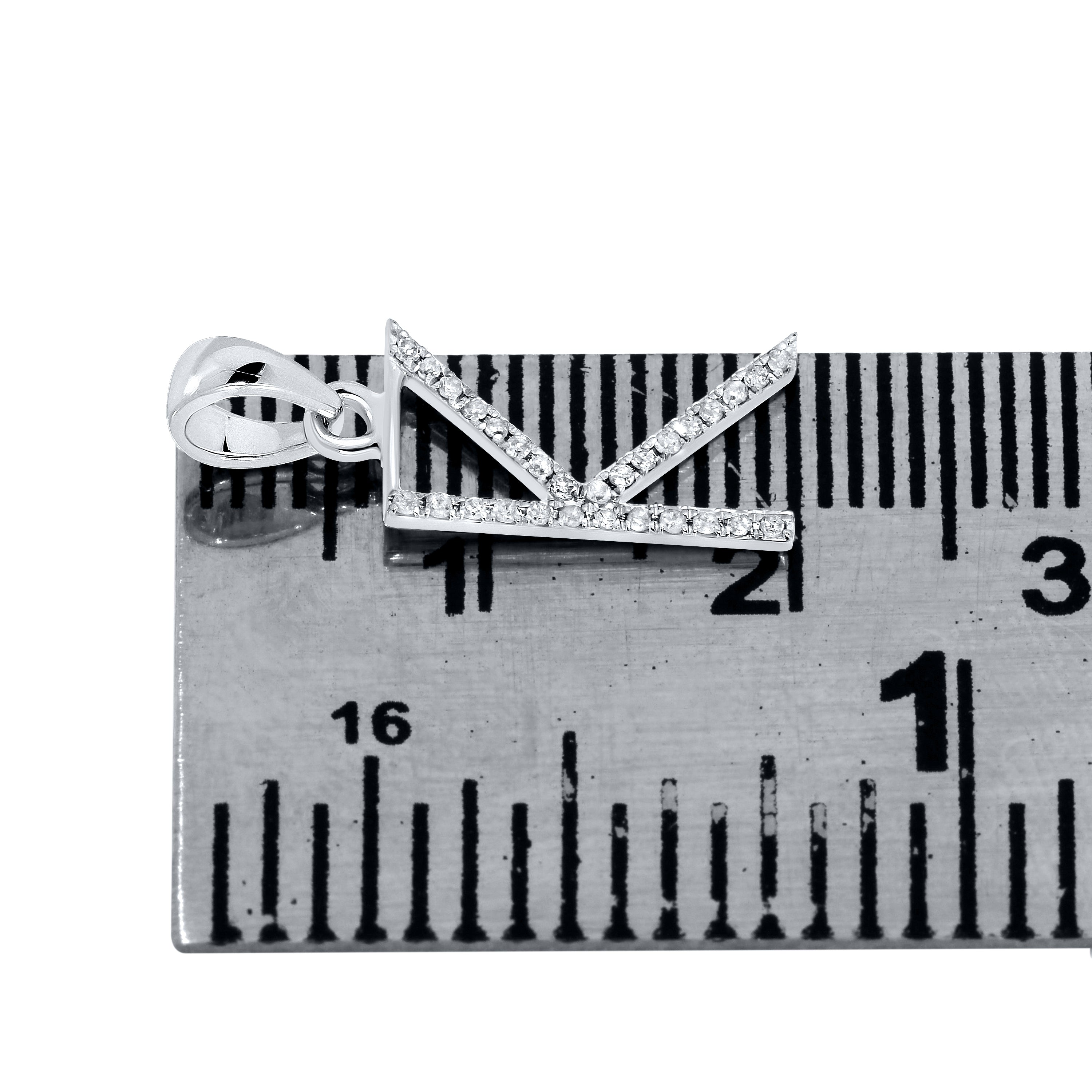 10KT White Gold 0.09 CTW DIAMOND INITIAL K