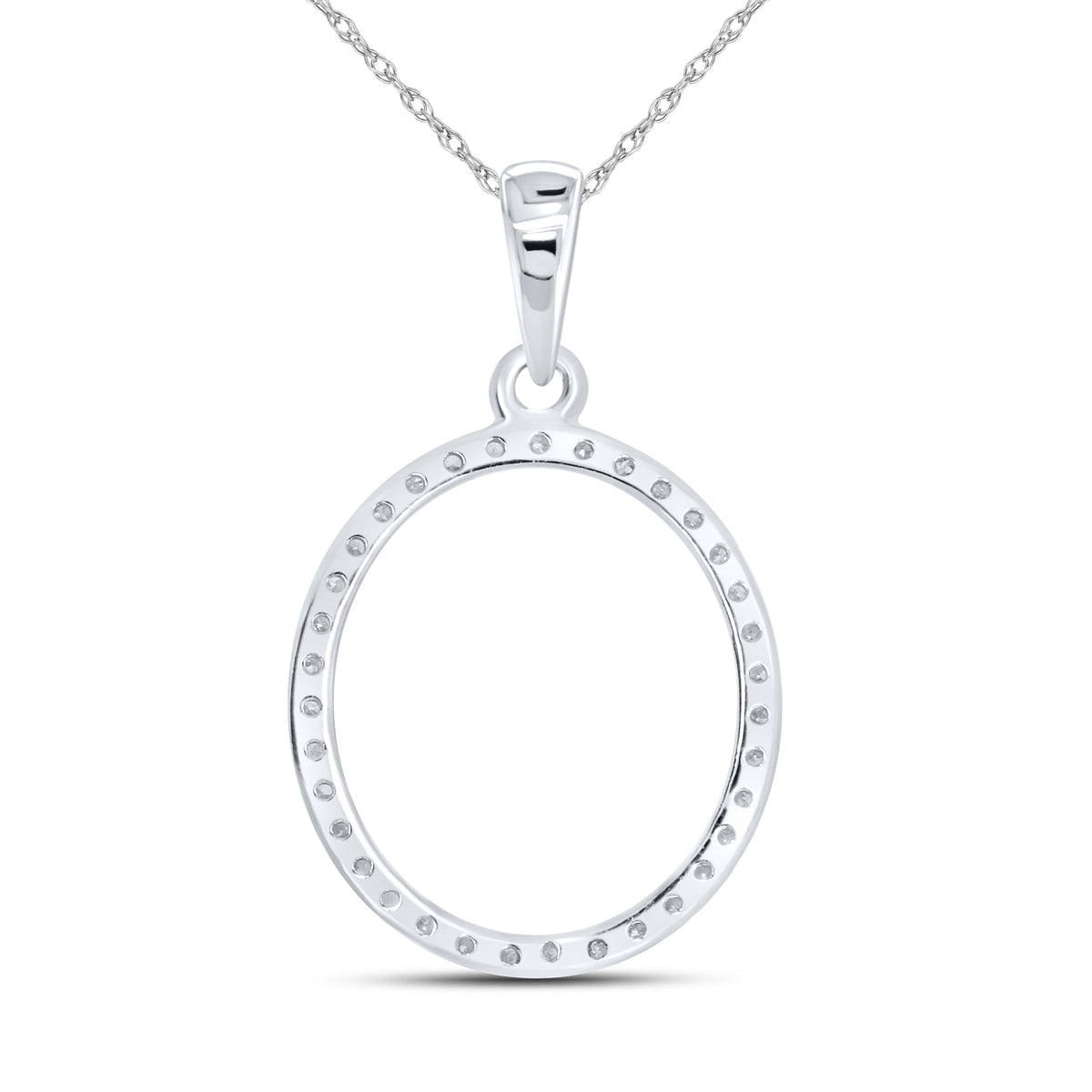 10KT WG 0.11CTW DIAMOND INITIAL O