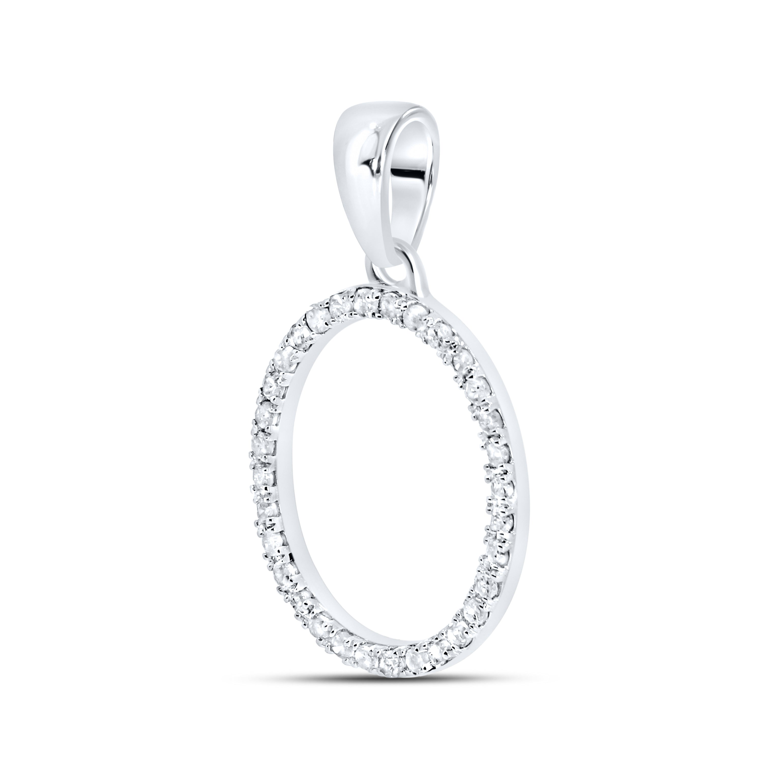 10KT WG 0.11CTW DIAMOND INITIAL O