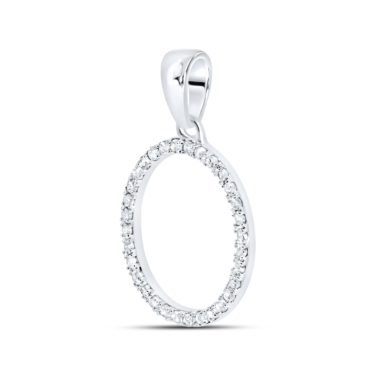 10KT WG 0.11CTW DIAMOND INITIAL O