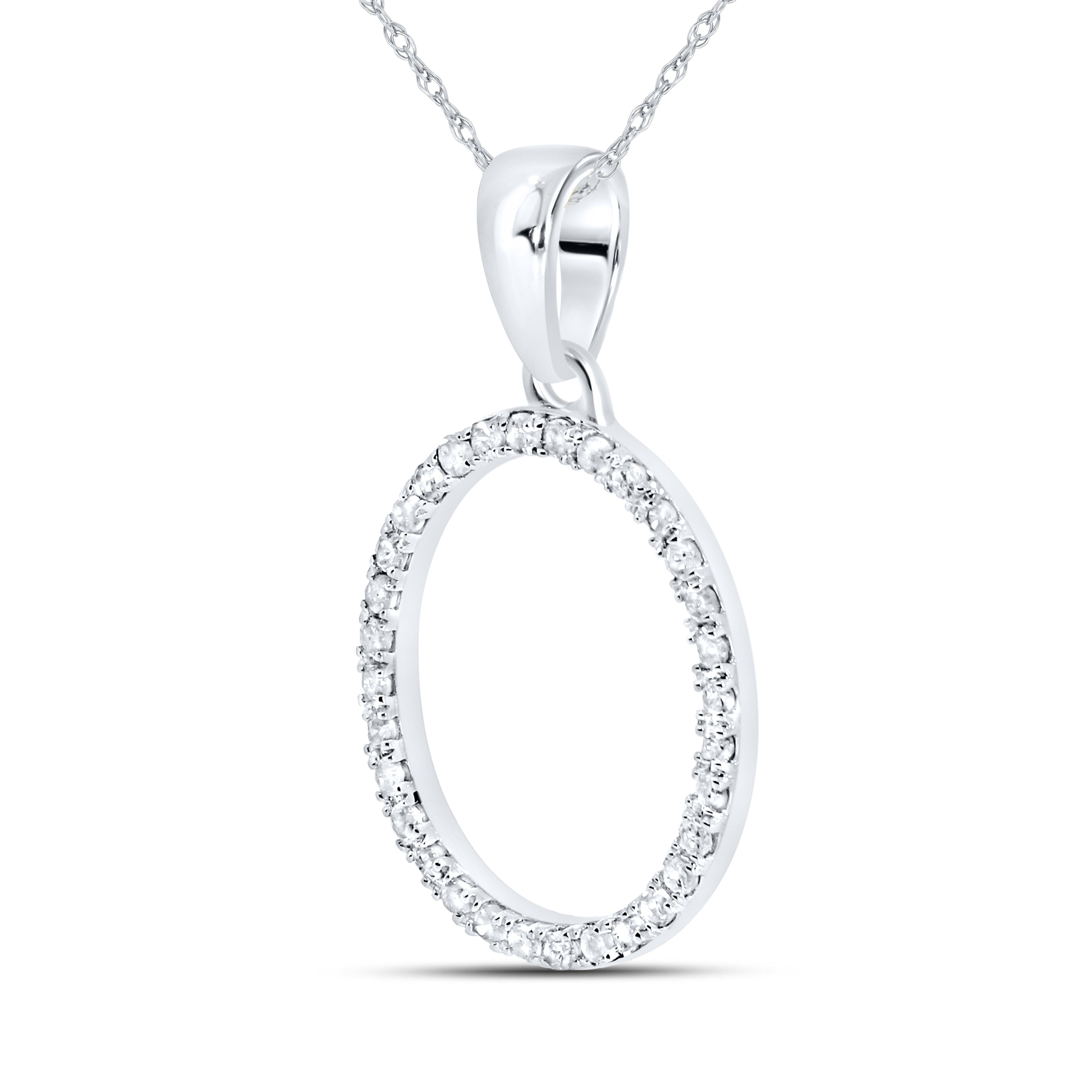 10KT WG 0.11CTW DIAMOND INITIAL O