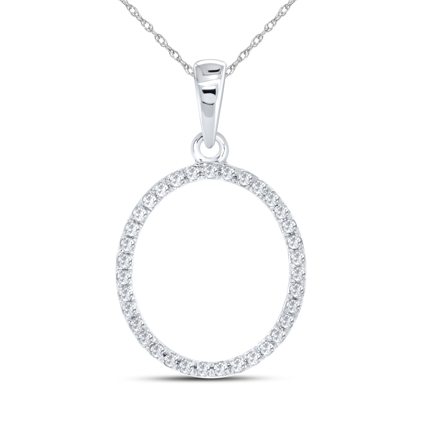 10KT WG 0.11CTW DIAMOND INITIAL O