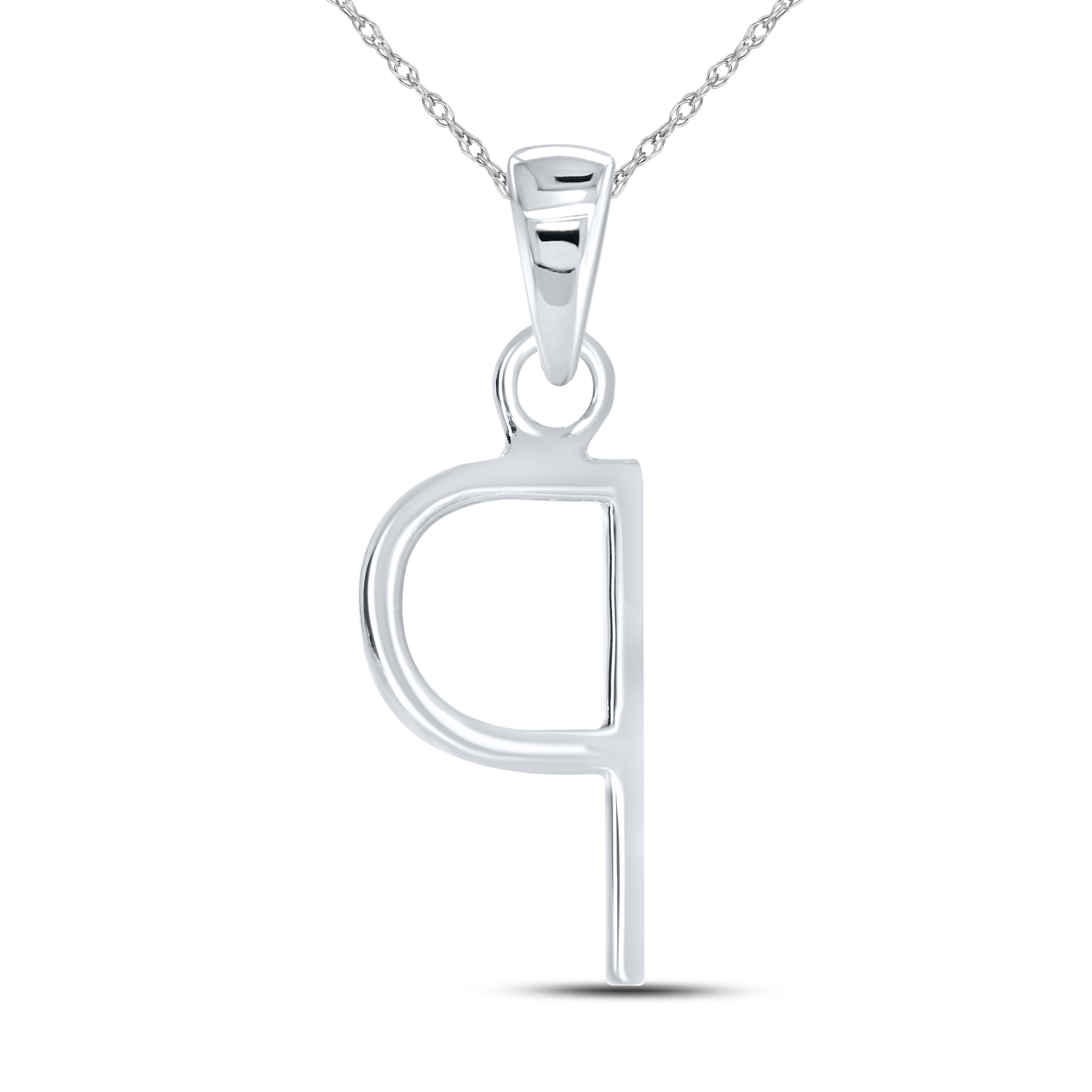 10KT White Gold 0.09 CTW DIAMOND INITIAL  P