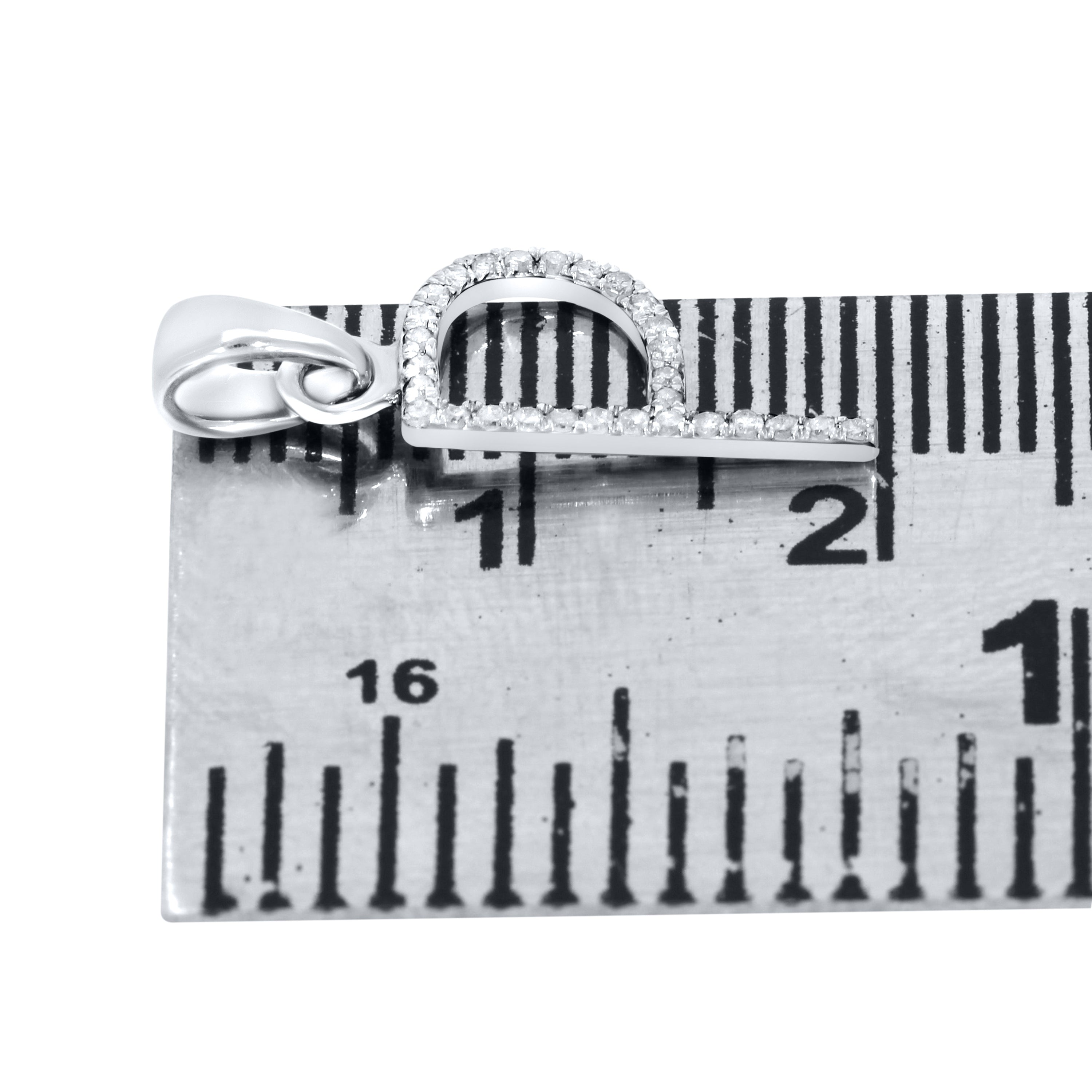 10KT White Gold 0.09 CTW DIAMOND INITIAL  P