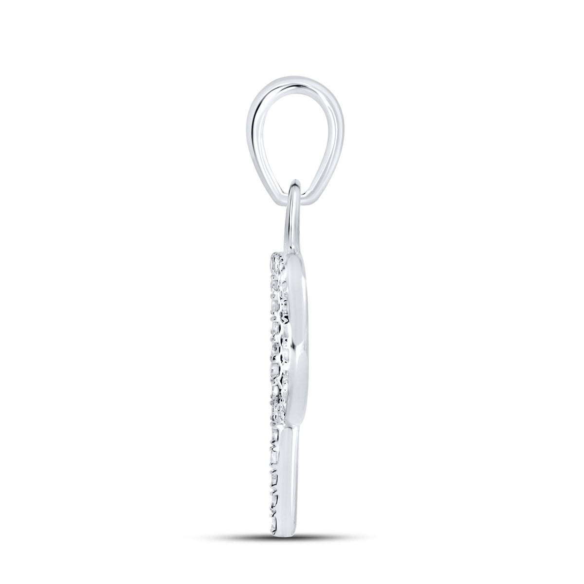10KT White Gold 0.09 CTW DIAMOND INITIAL  P