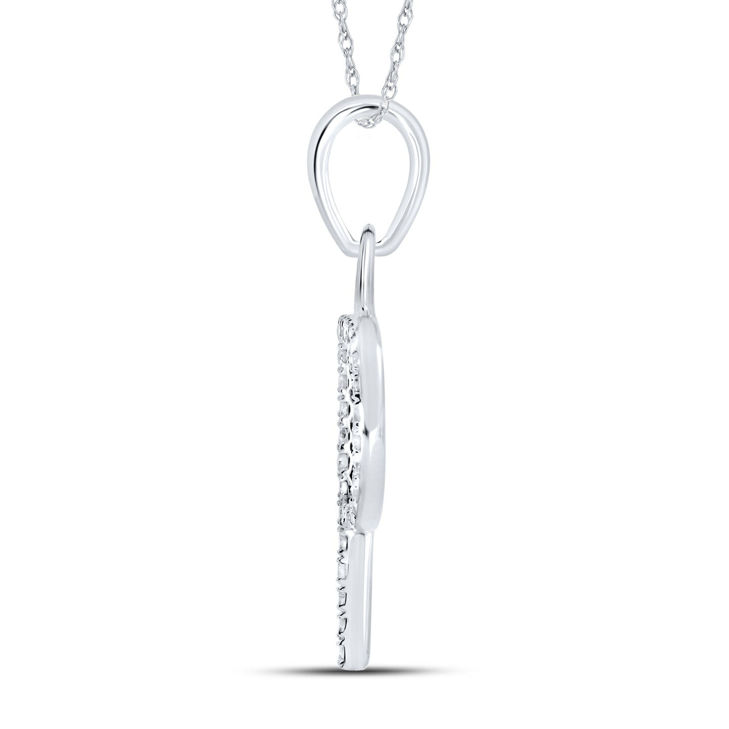 10KT White Gold 0.09 CTW DIAMOND INITIAL  P