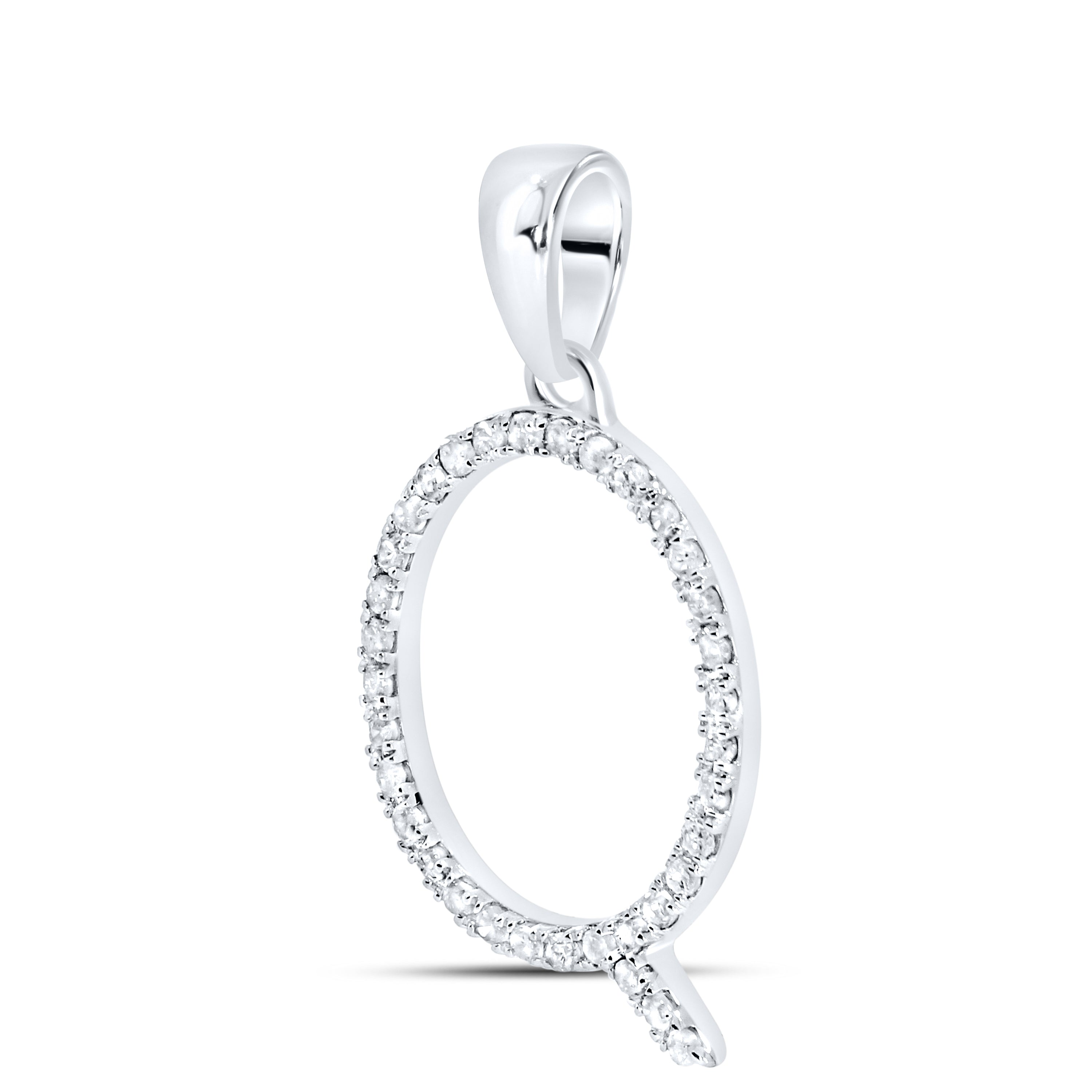 10KT White Gold 0.11 CTW DIAMOND INITIAL Q