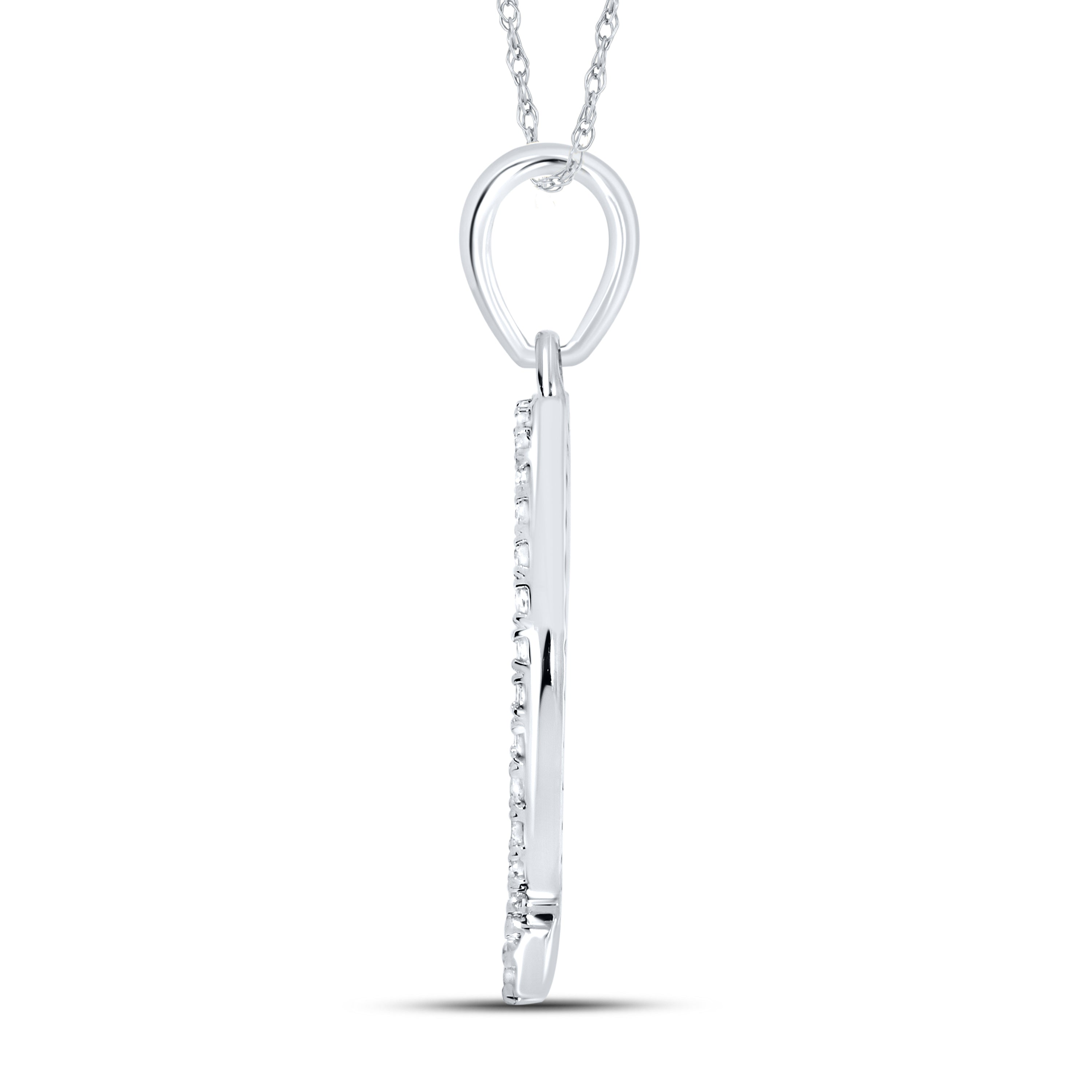 10KT White Gold 0.11 CTW DIAMOND INITIAL Q