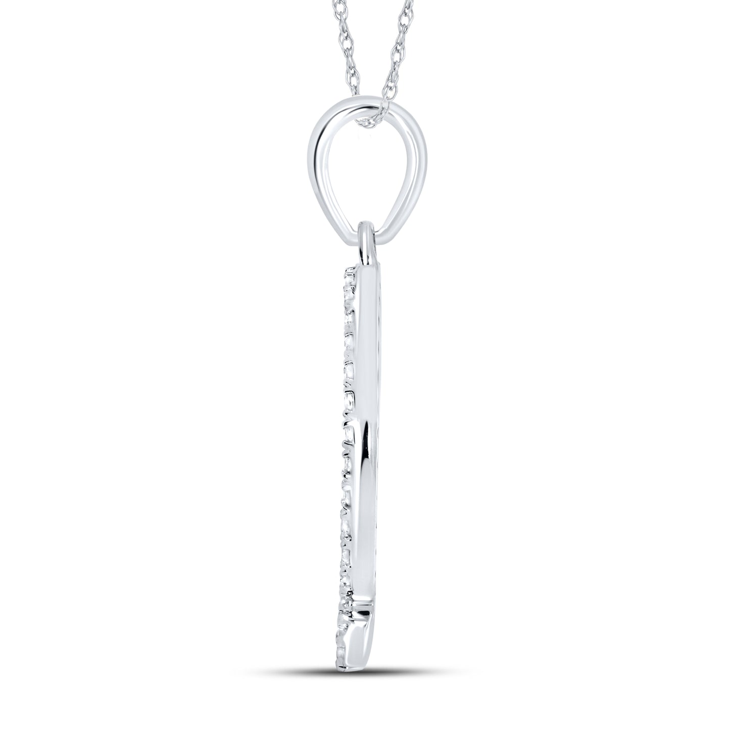 10KT White Gold 0.11 CTW DIAMOND INITIAL Q