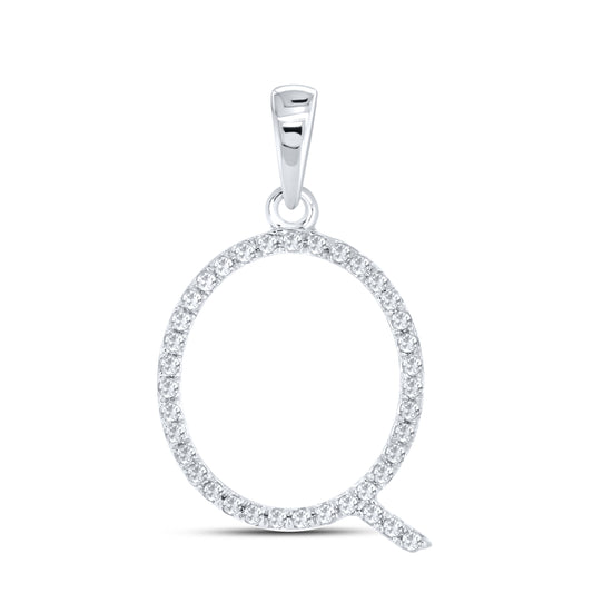 10KT White Gold 0.11 CTW DIAMOND INITIAL Q