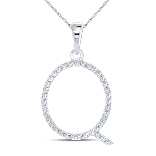 10KT White Gold 0.11 CTW DIAMOND INITIAL Q
