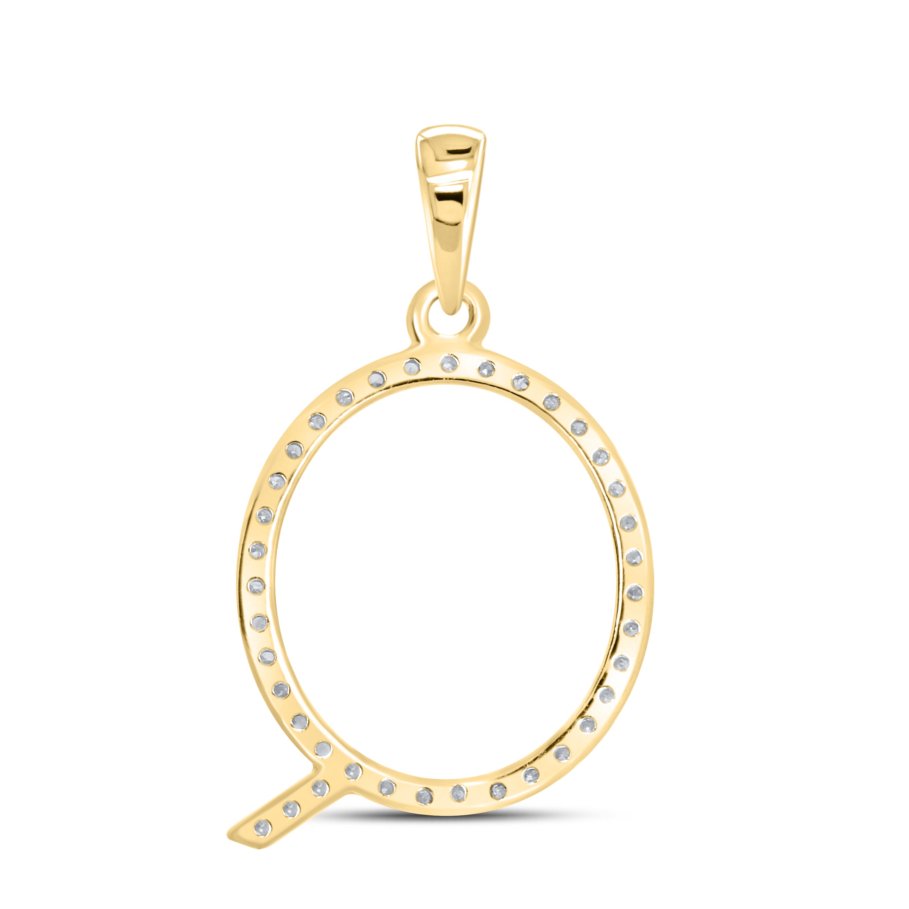 10kt Yellow Gold 0.11 CTW DIAMOND INITIAL Q