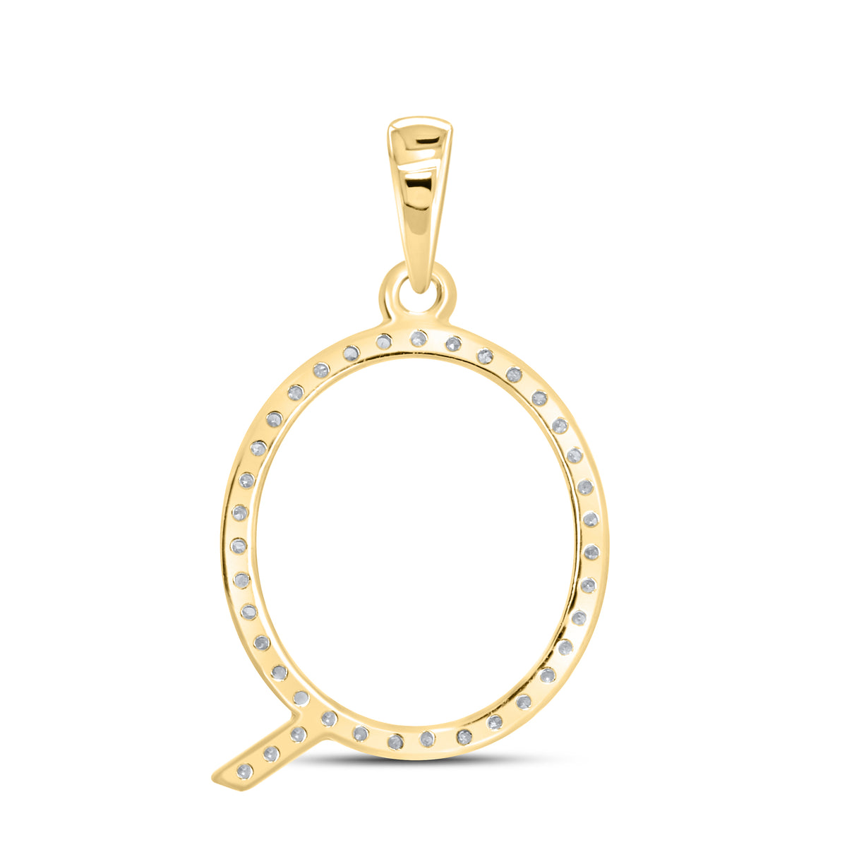 10kt Yellow Gold 0.11 CTW DIAMOND INITIAL Q