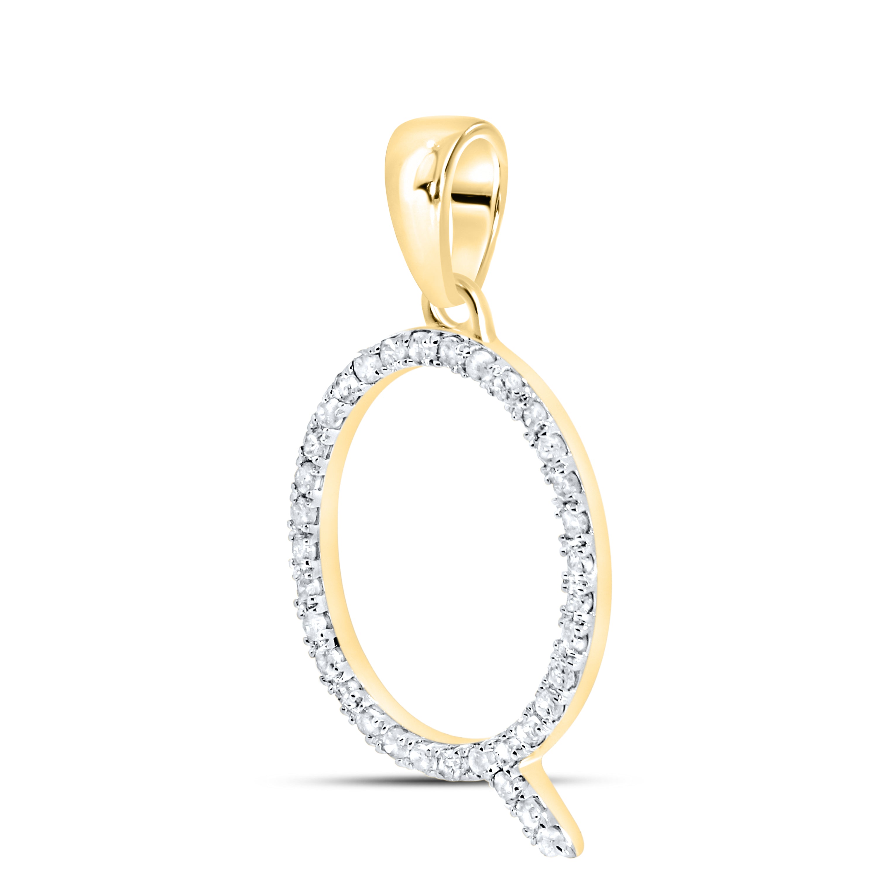 10kt Yellow Gold 0.11 CTW DIAMOND INITIAL Q