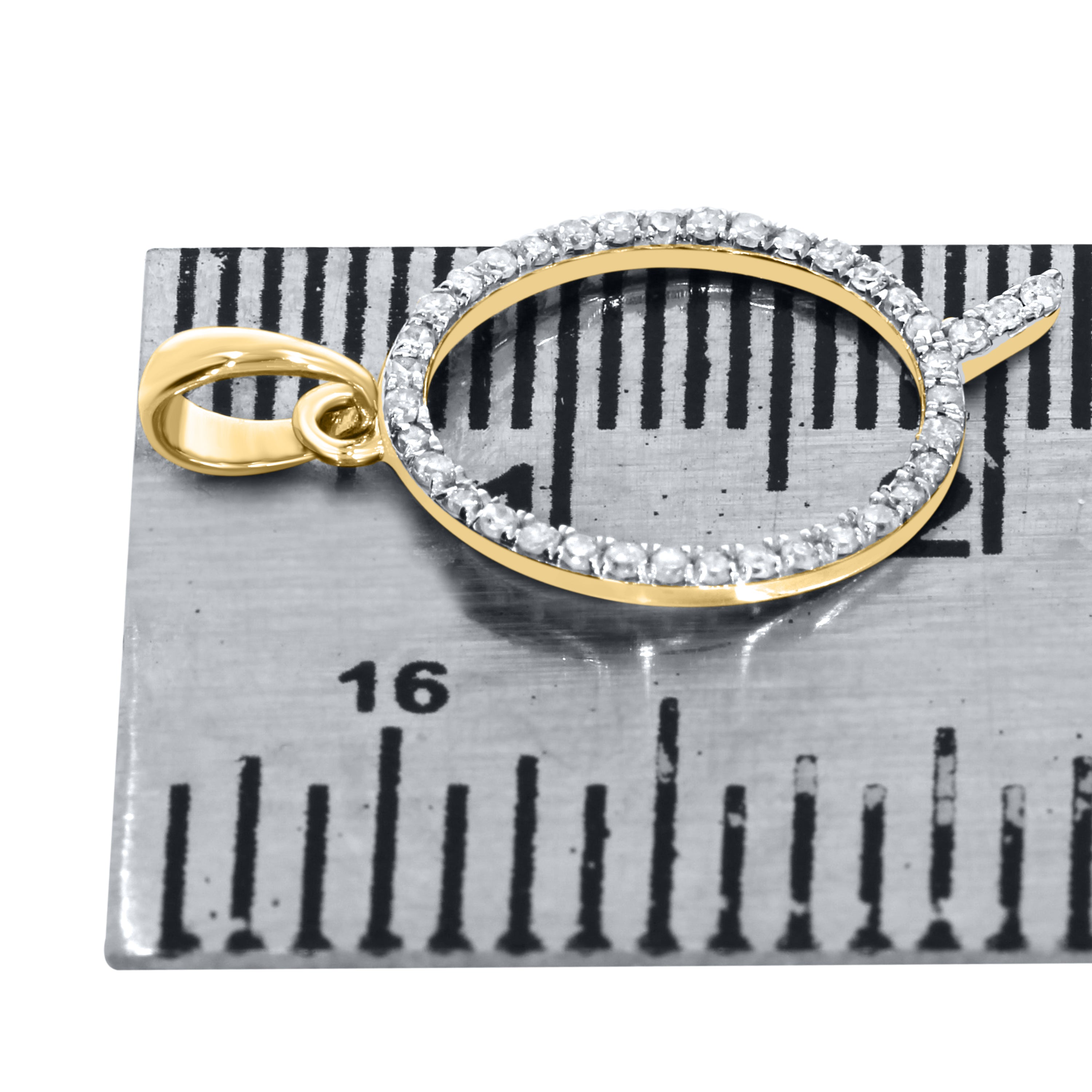 10kt Yellow Gold 0.11 CTW DIAMOND INITIAL Q