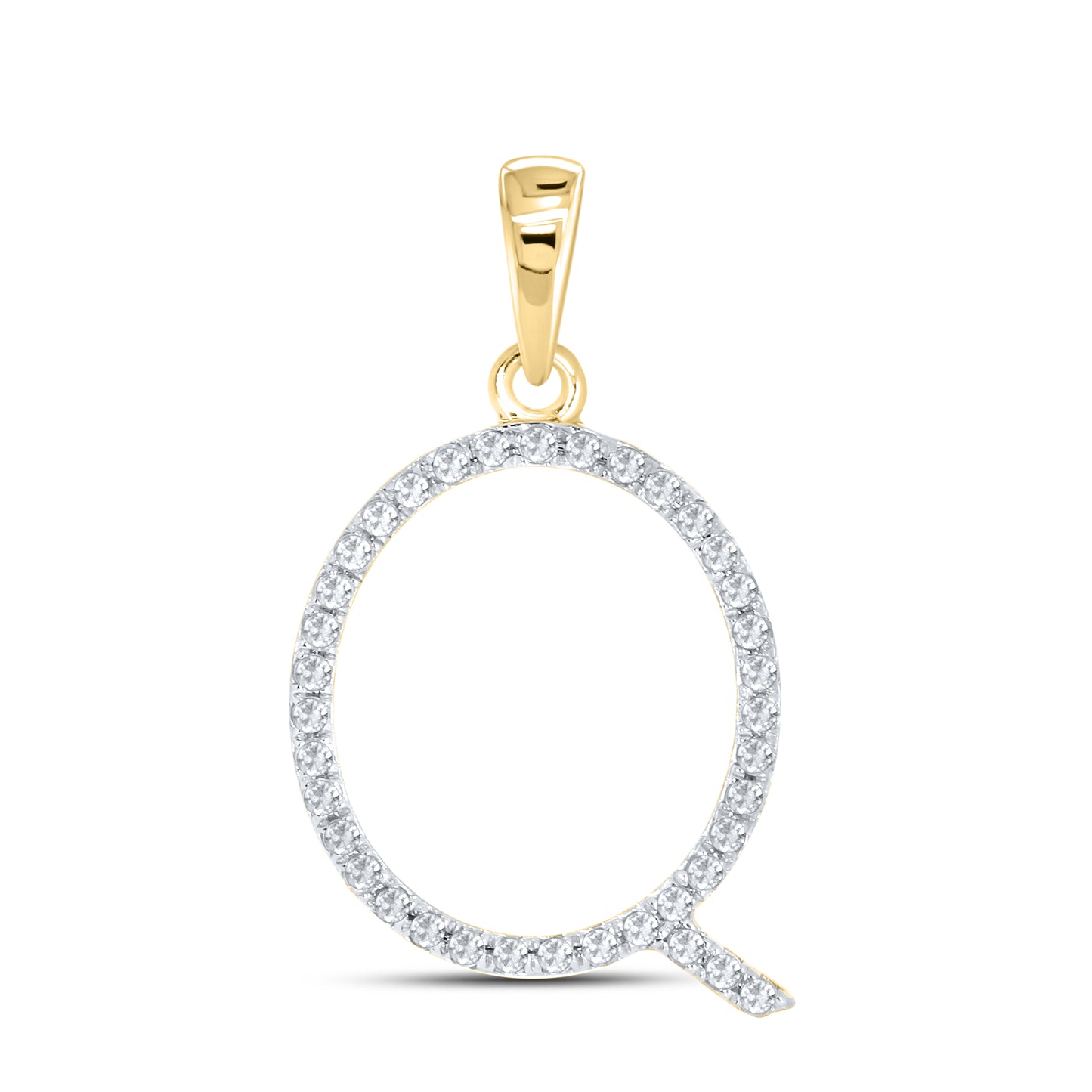 10kt Yellow Gold 0.11 CTW DIAMOND INITIAL Q