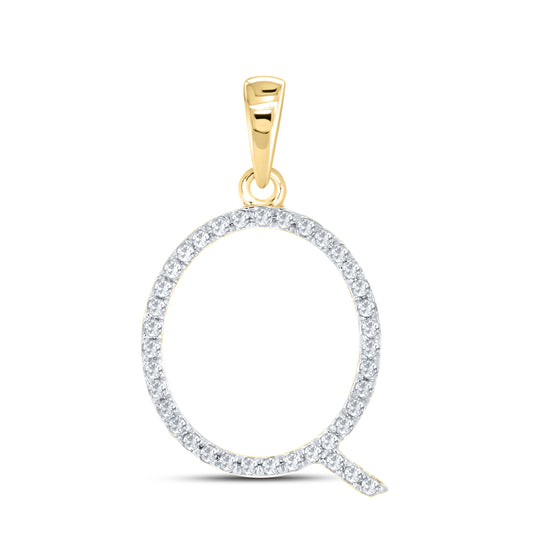 10kt Yellow Gold 0.11 CTW DIAMOND INITIAL Q