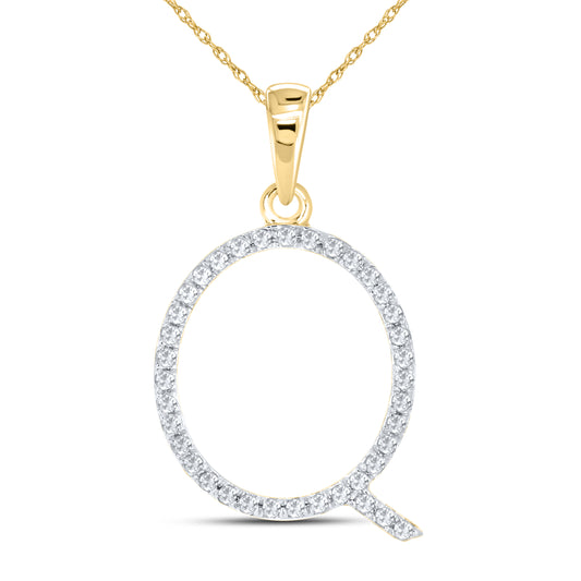 10kt Yellow Gold 0.11 CTW DIAMOND INITIAL Q