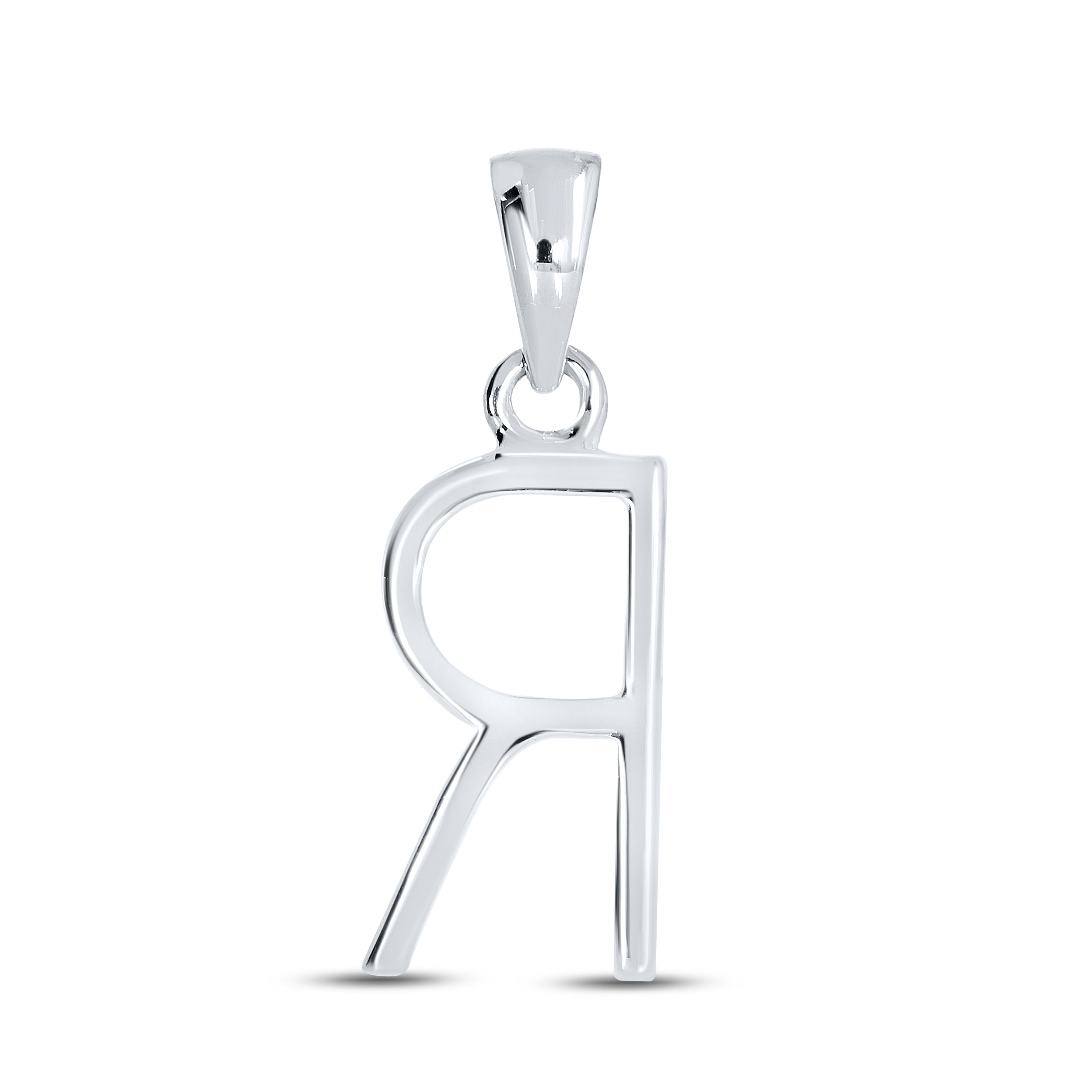 10KT White Gold 0.1 CTW DIAMOND INITIAL R