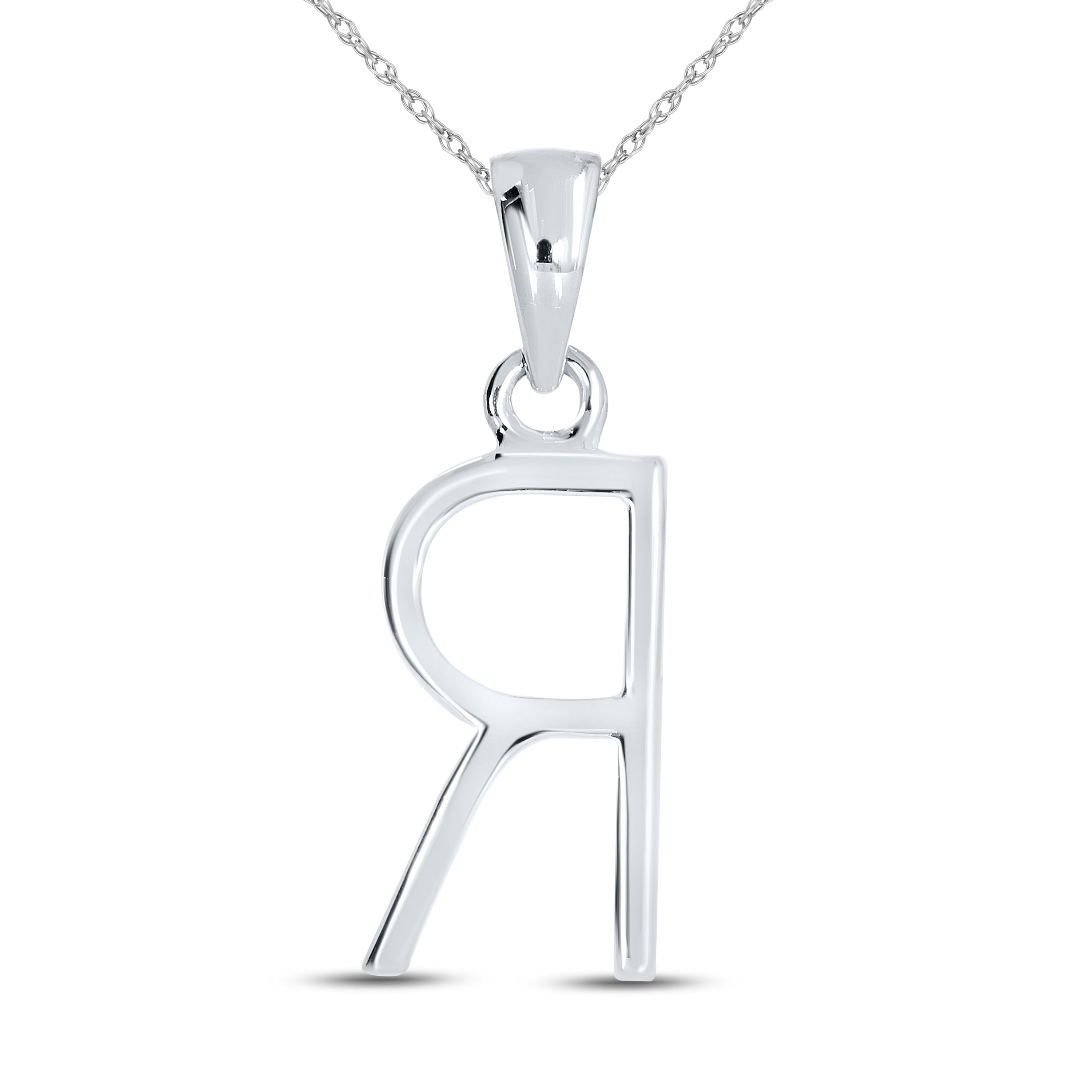 10KT White Gold 0.1 CTW DIAMOND INITIAL R