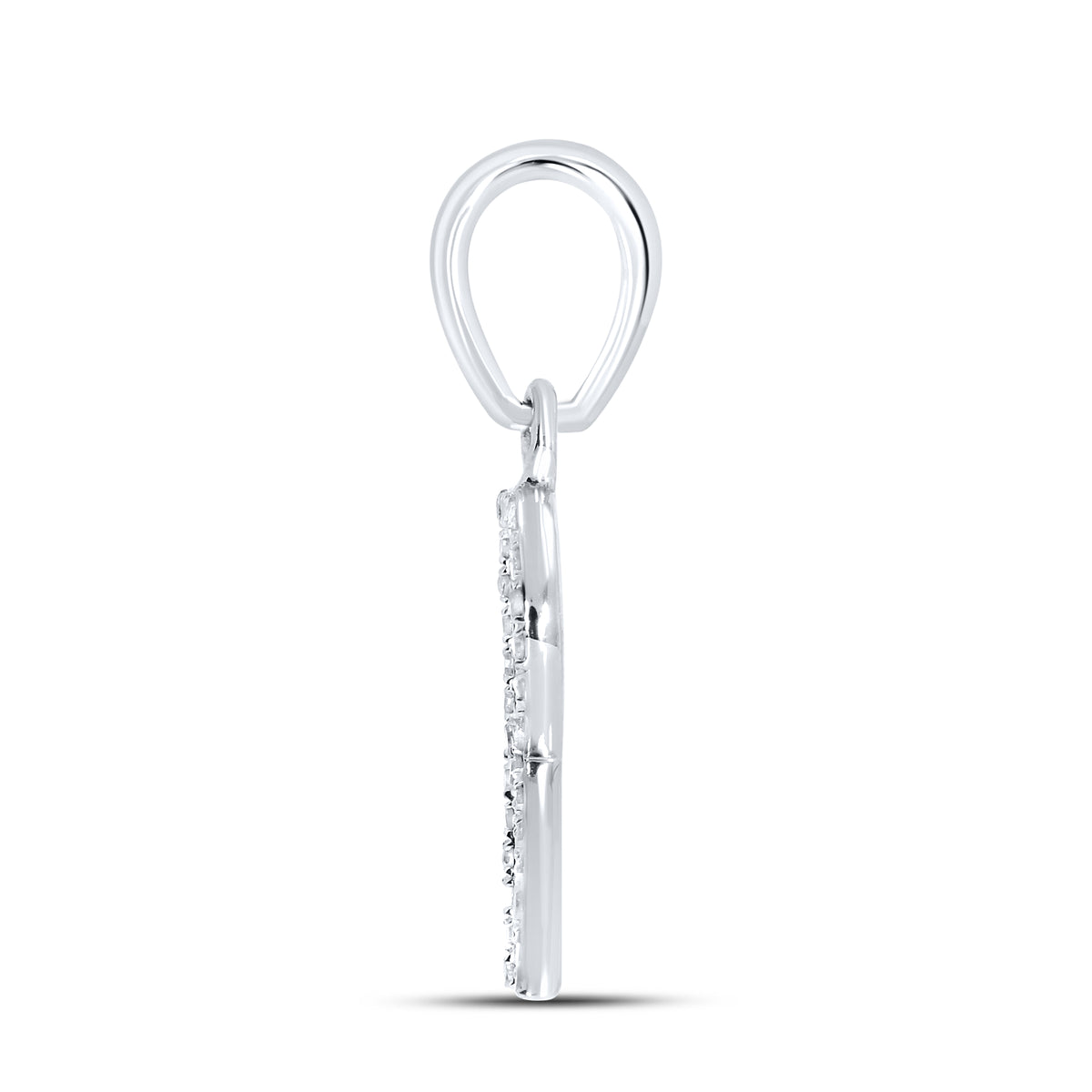10KT White Gold 0.1 CTW DIAMOND INITIAL R