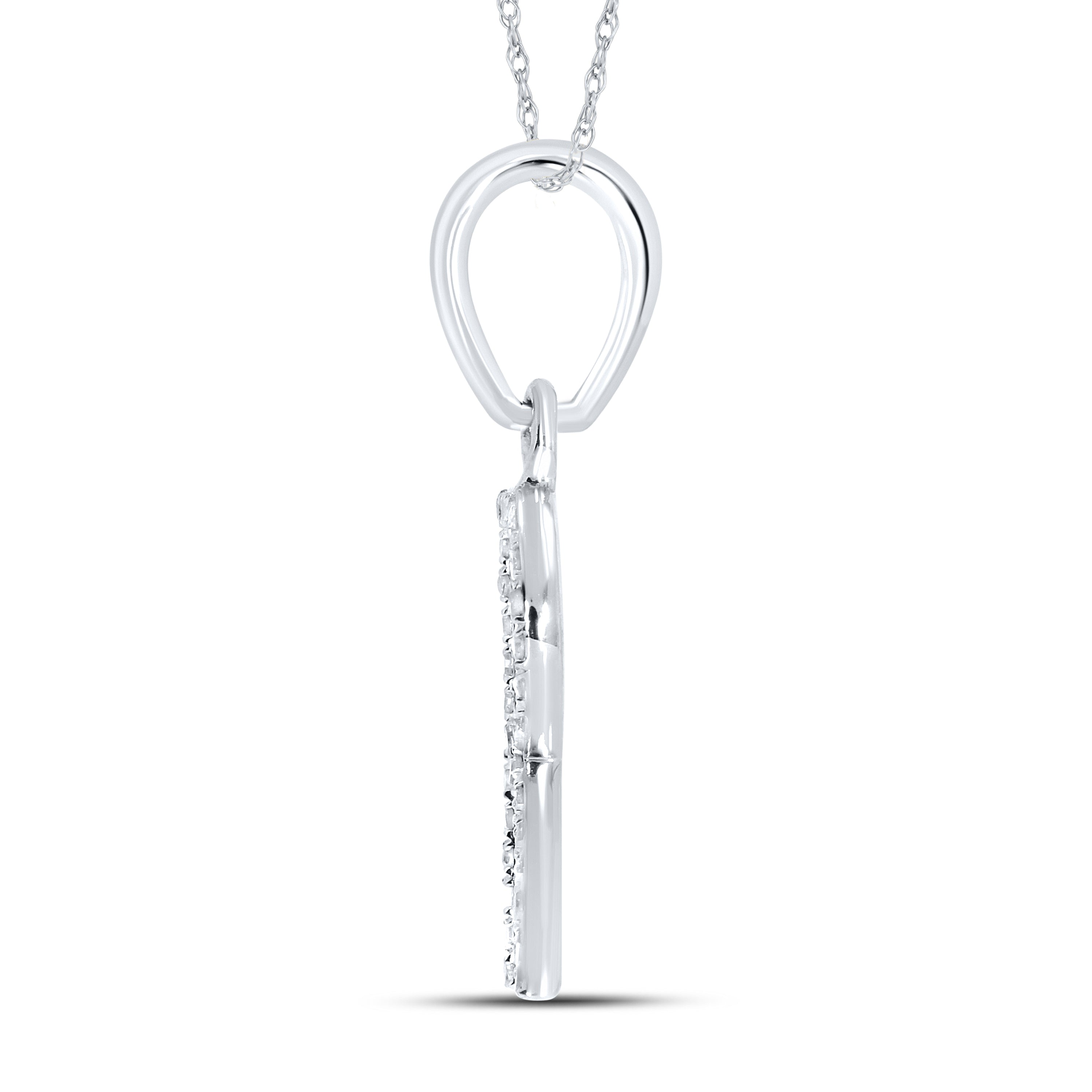 10KT White Gold 0.1 CTW DIAMOND INITIAL R