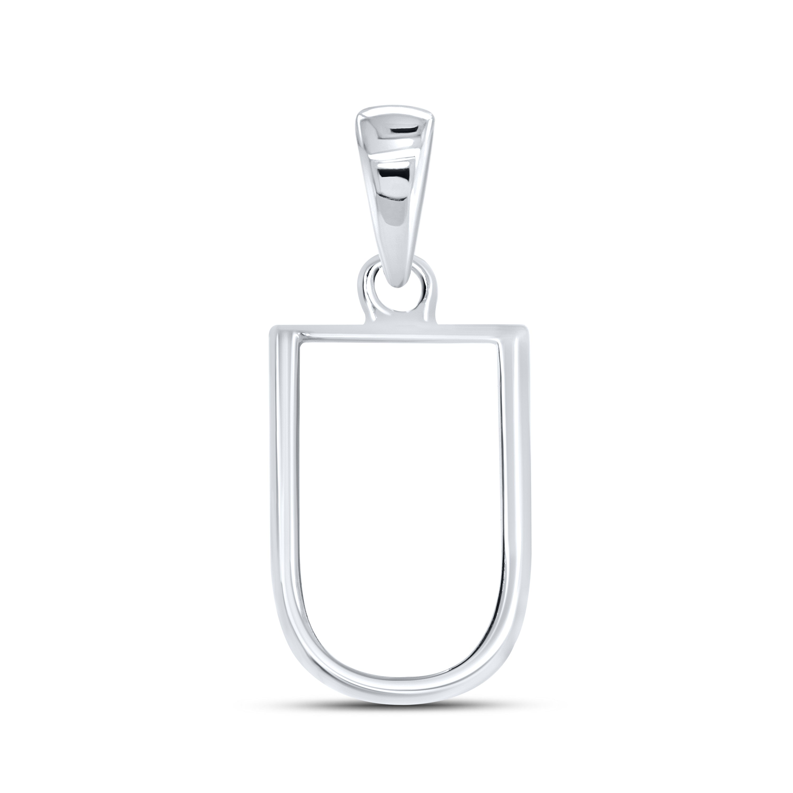 10KT White Gold 0.11 CTW DIAMOND INITIAL U