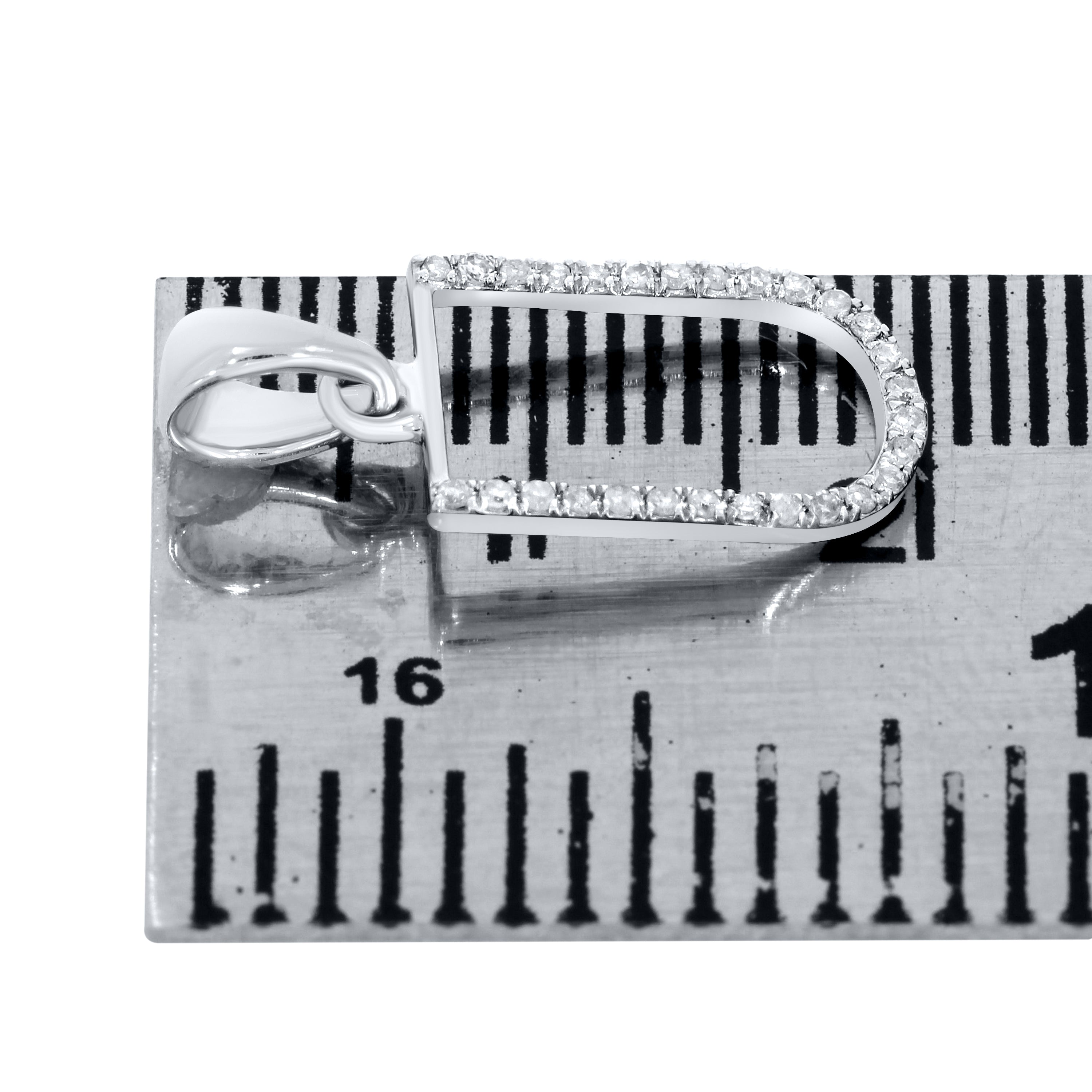 10KT White Gold 0.11 CTW DIAMOND INITIAL U