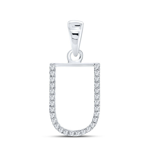 10KT White Gold 0.11 CTW DIAMOND INITIAL U