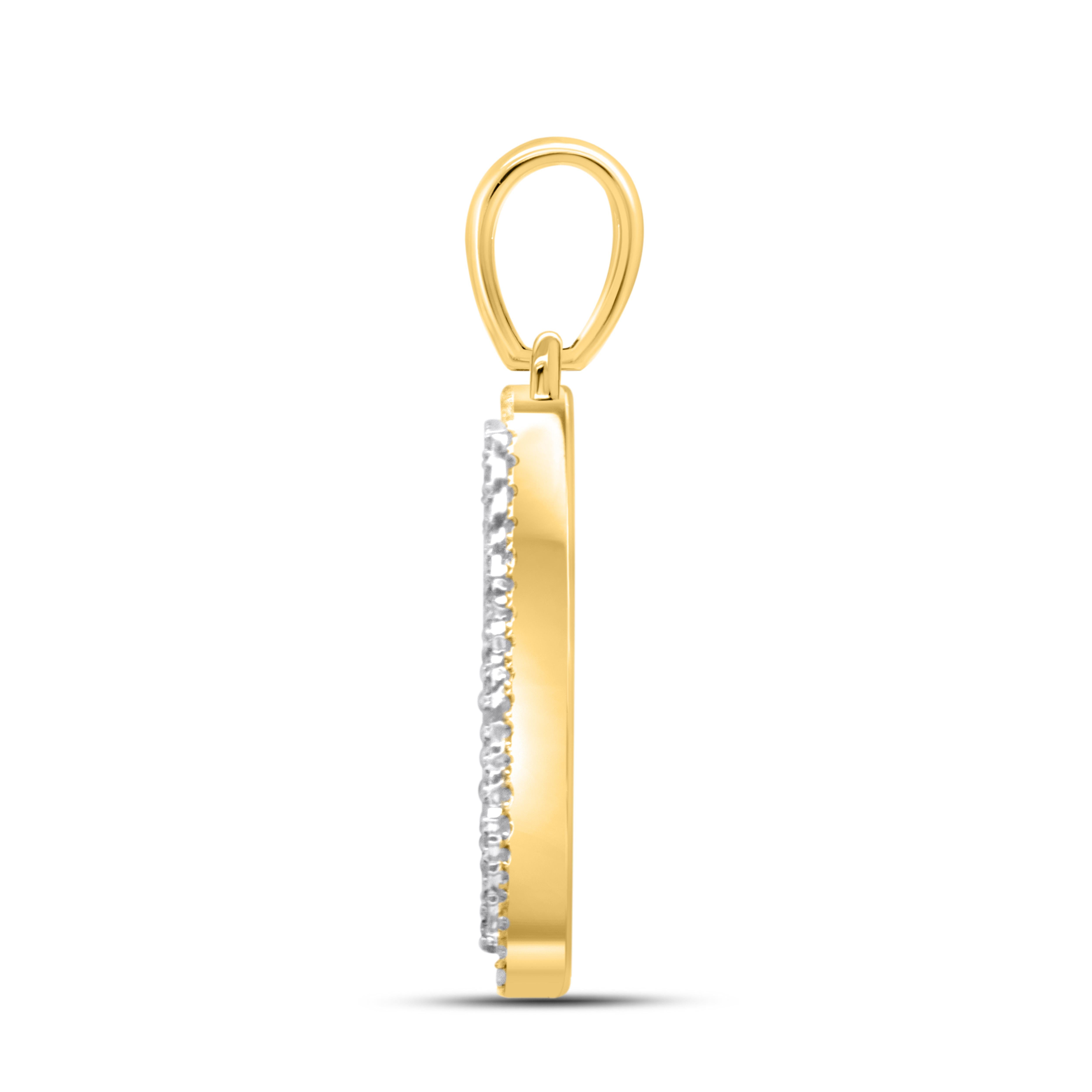10K YELLOW 0.46 CTW DIAMOND INITIAL A Charm Pendant