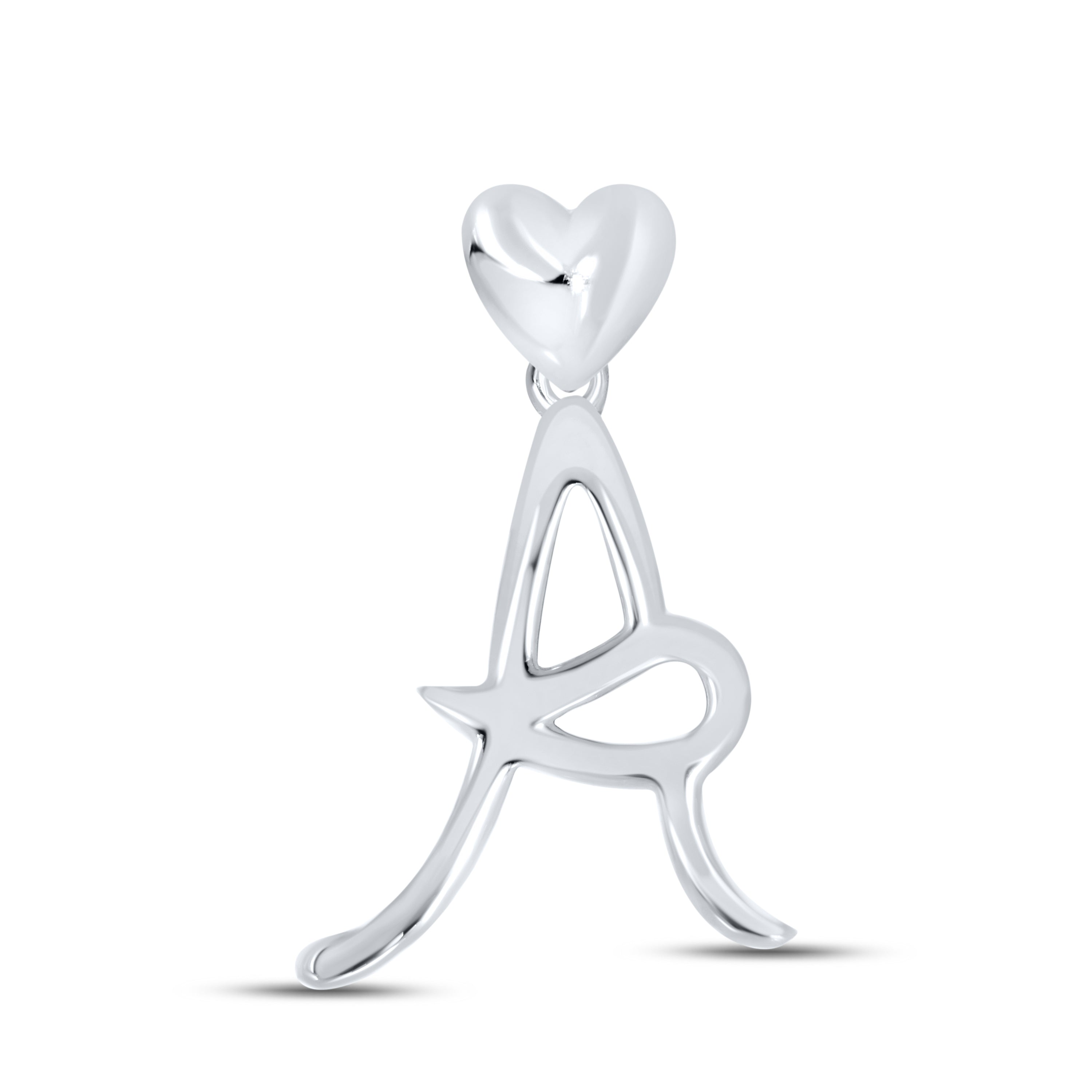 10KT White Gold 0.01 CTW Diamond initial A