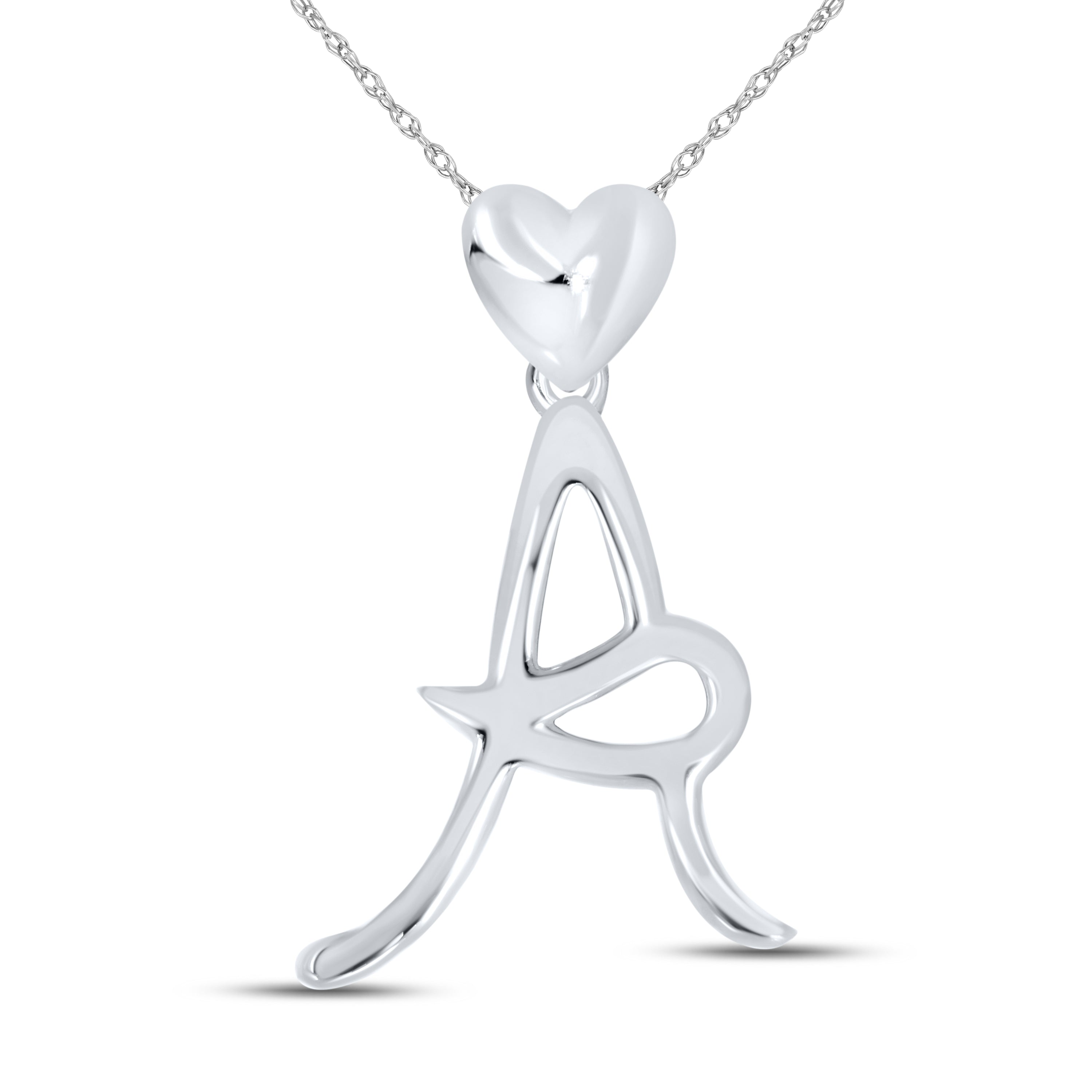 10KT White Gold 0.01 CTW Diamond initial A