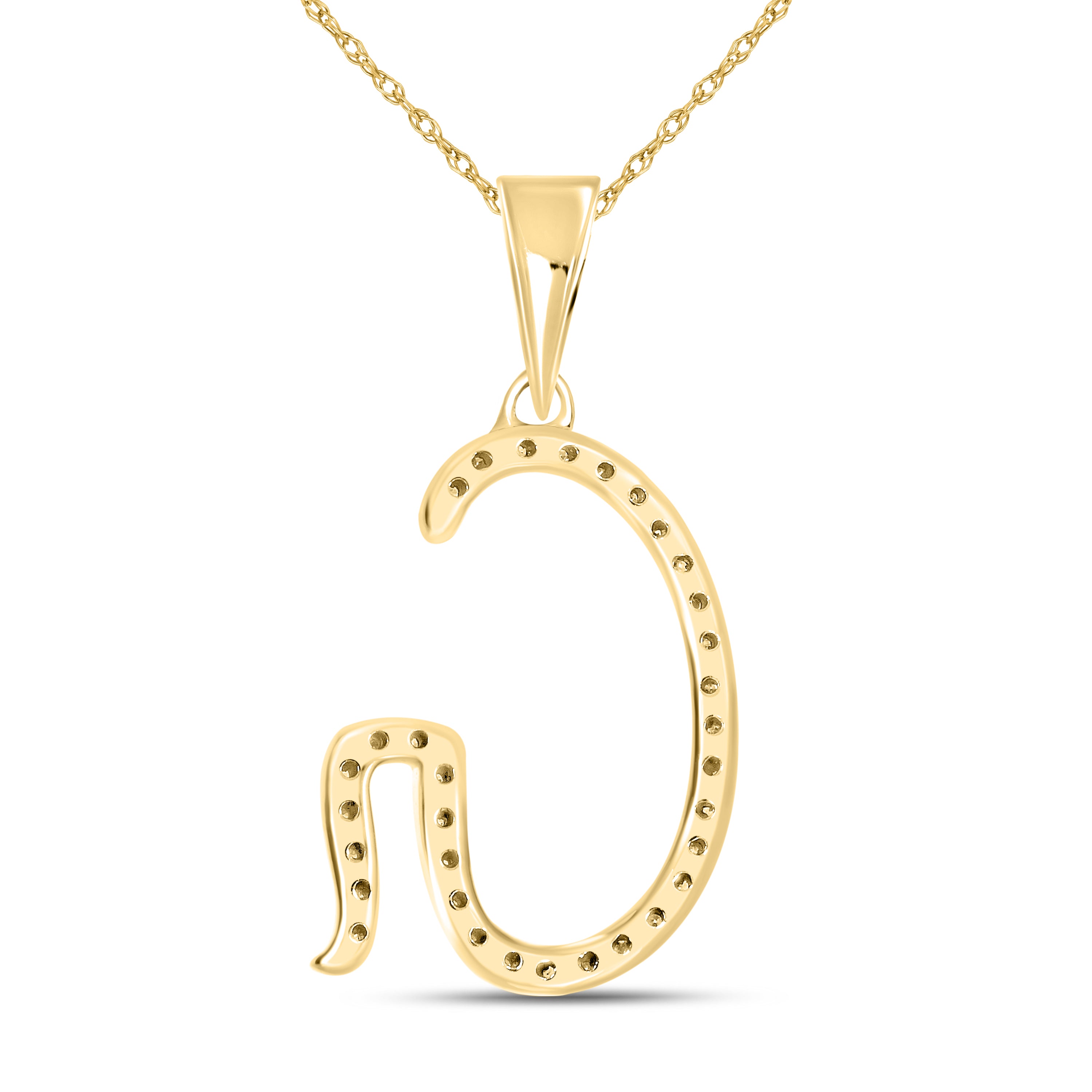 10k Yellow Gold 0.11 ctw Diamond Initial “G”