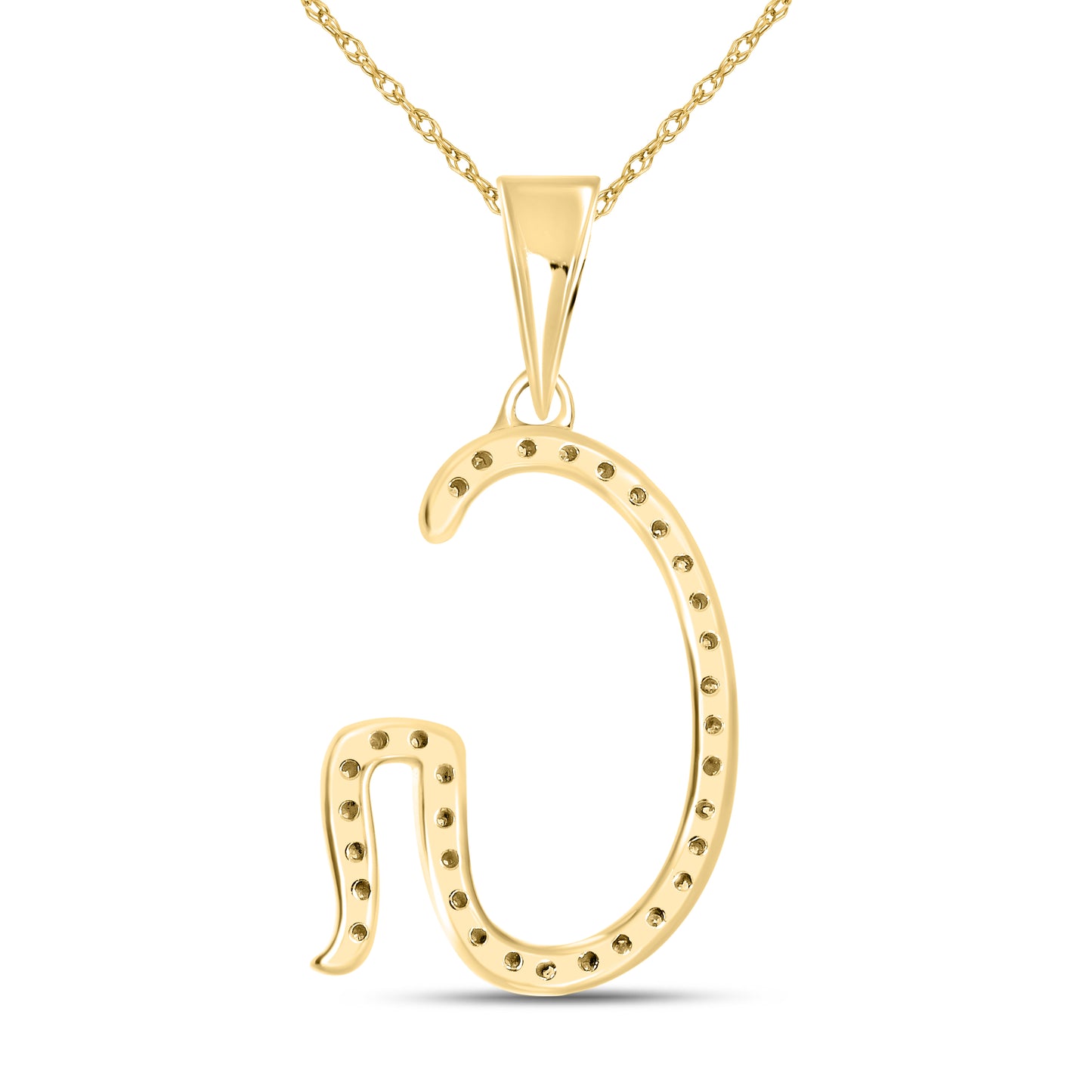 10k Yellow Gold 0.11 ctw Diamond Initial “G”