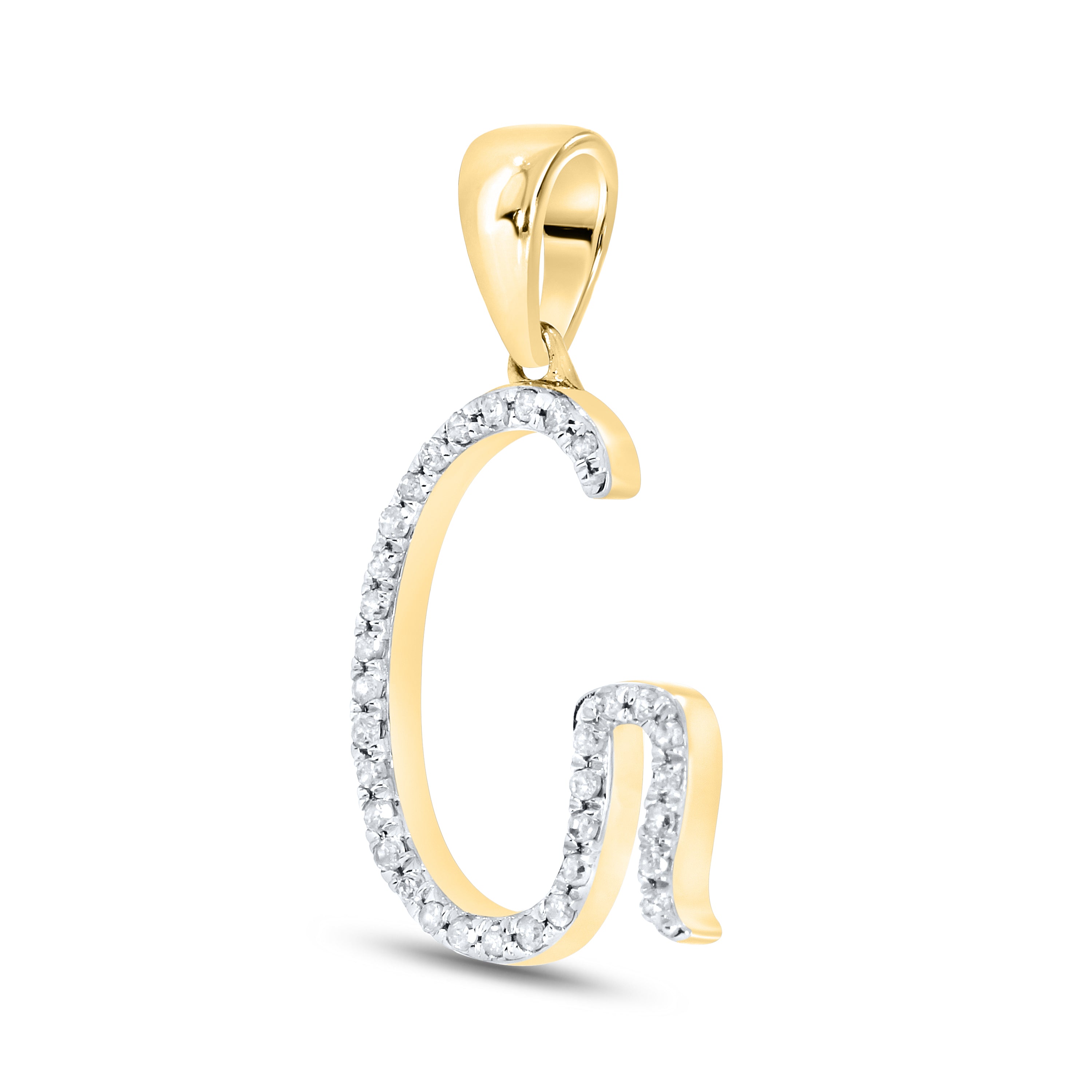 10k Yellow Gold 0.11 ctw Diamond Initial “G”