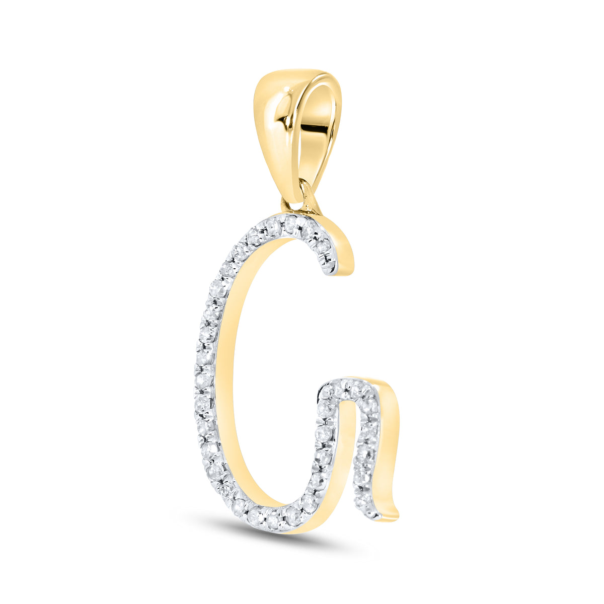 10k Yellow Gold 0.11 ctw Diamond Initial “G”